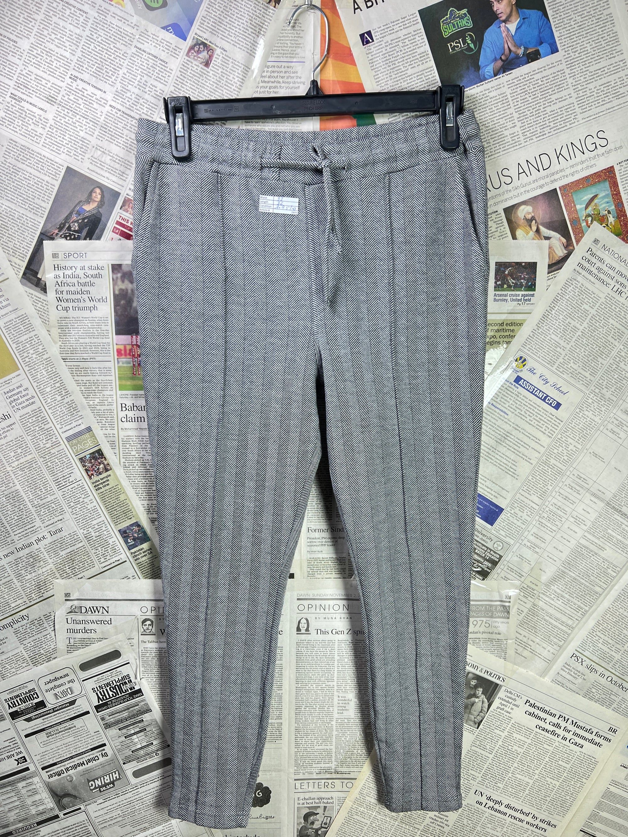 Metissier Paris® Waist: 32" | Grey | Pleated Trouser | 2444 - Genuine Maal