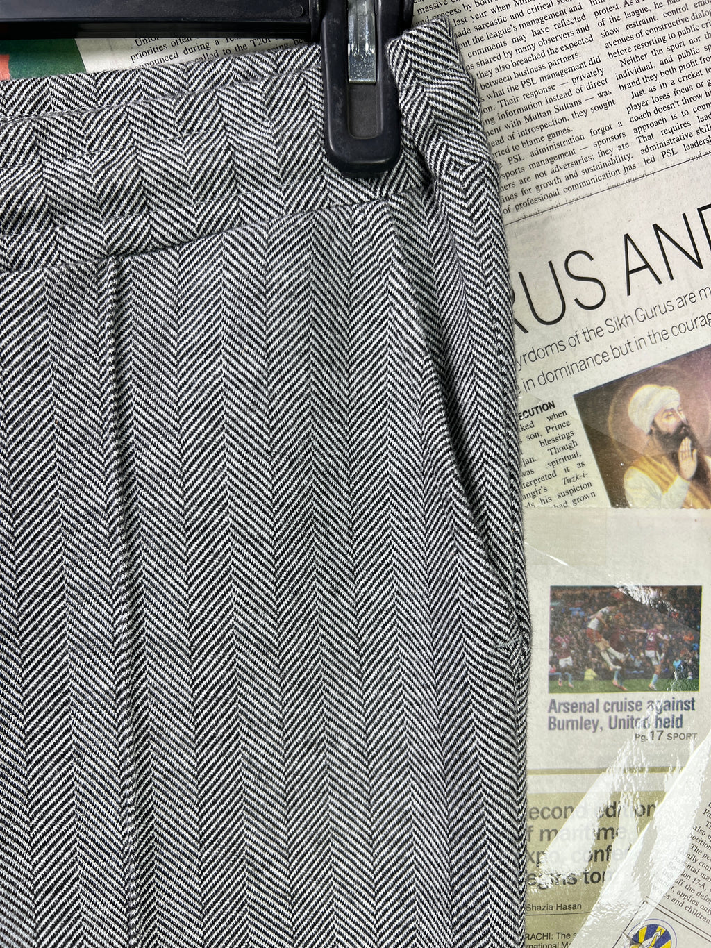 Metissier Paris® Waist: 32" | Grey | Pleated Trouser | 2444 - Genuine Maal