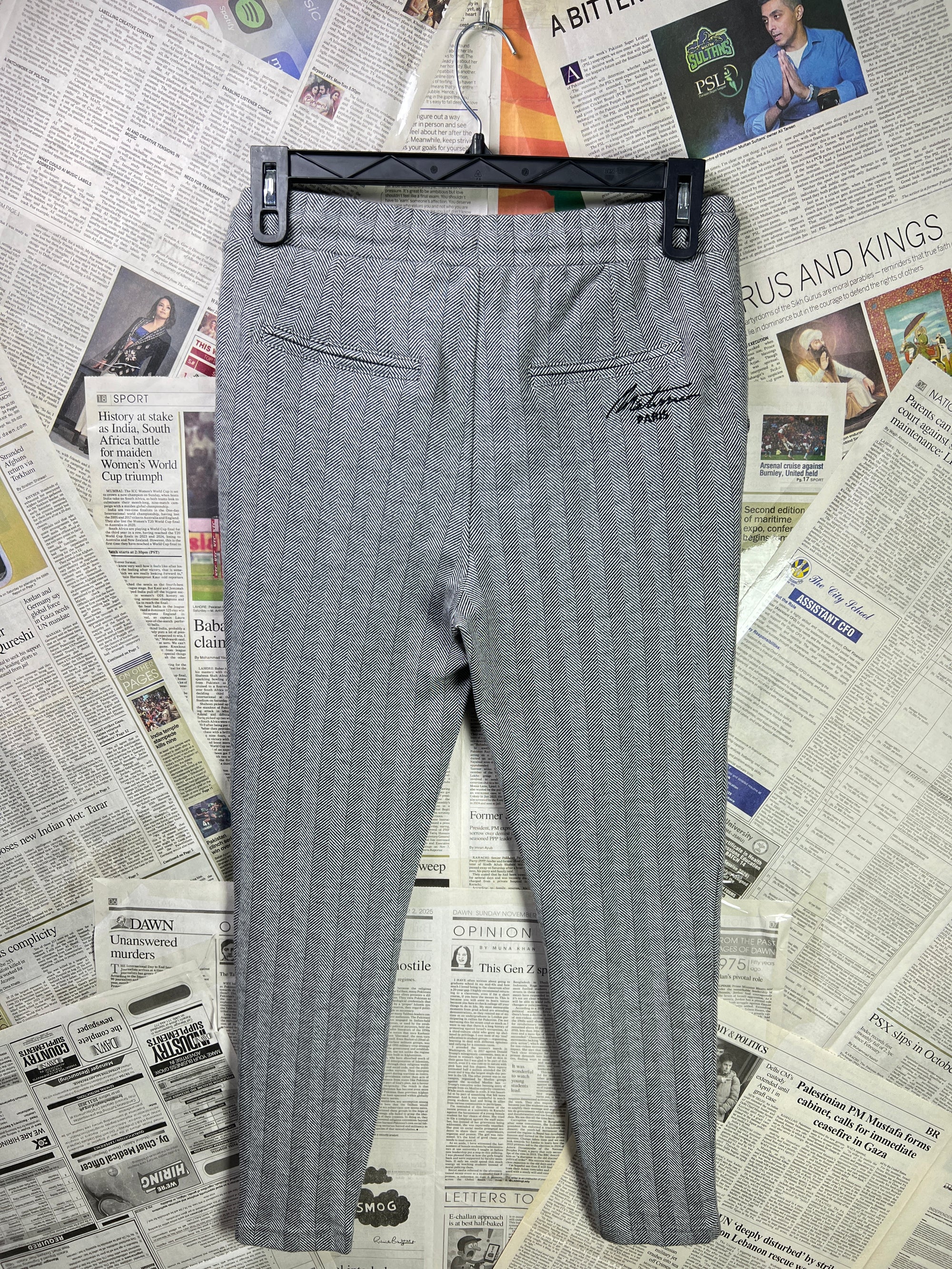 Metissier Paris® Waist: 32" | Grey | Pleated Trouser | 2444 - Genuine Maal