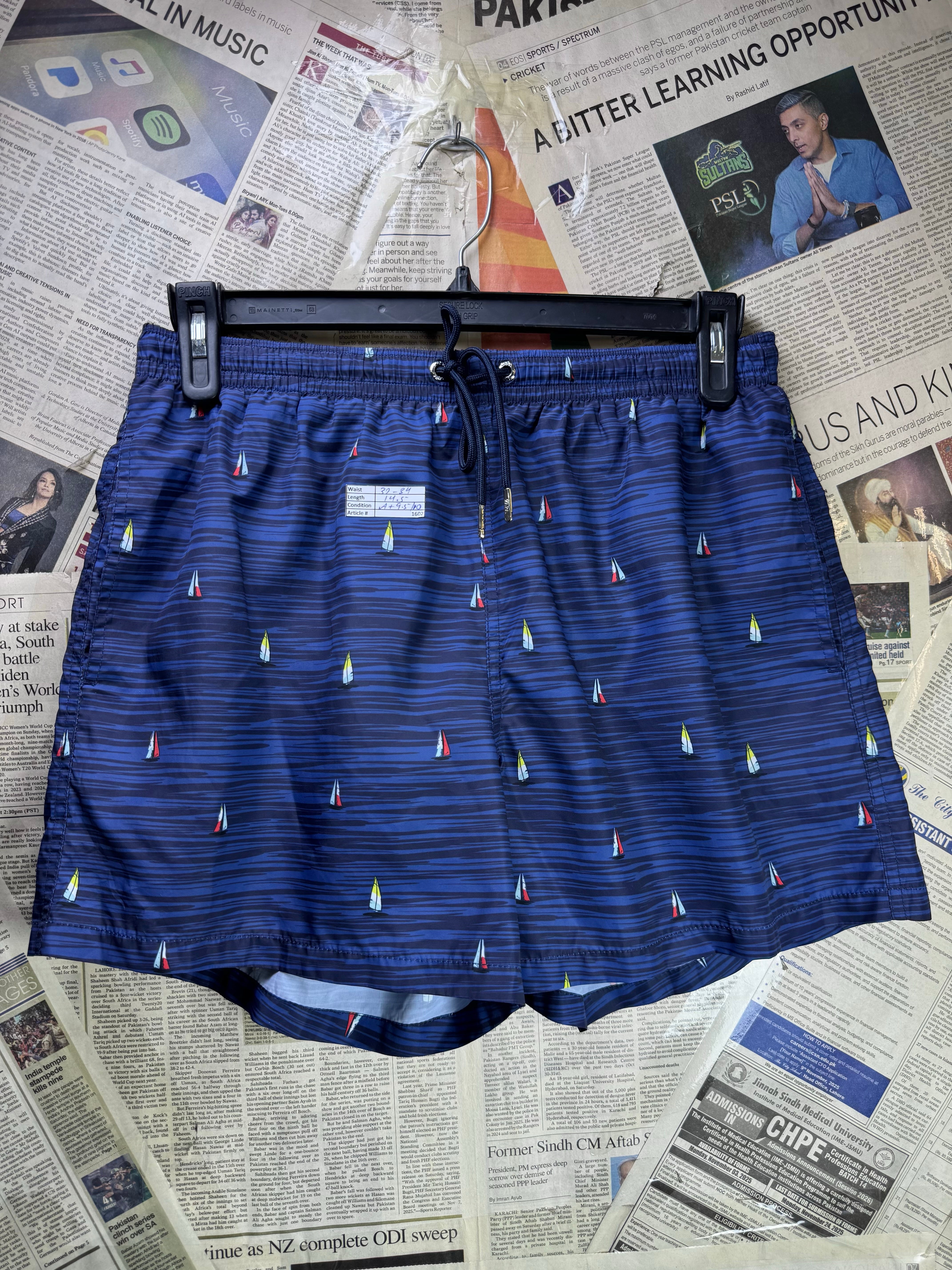 Zara® Waist: 32" to 34" | Blue | Swim Shorts | Poly | 1602 - Genuine Maal