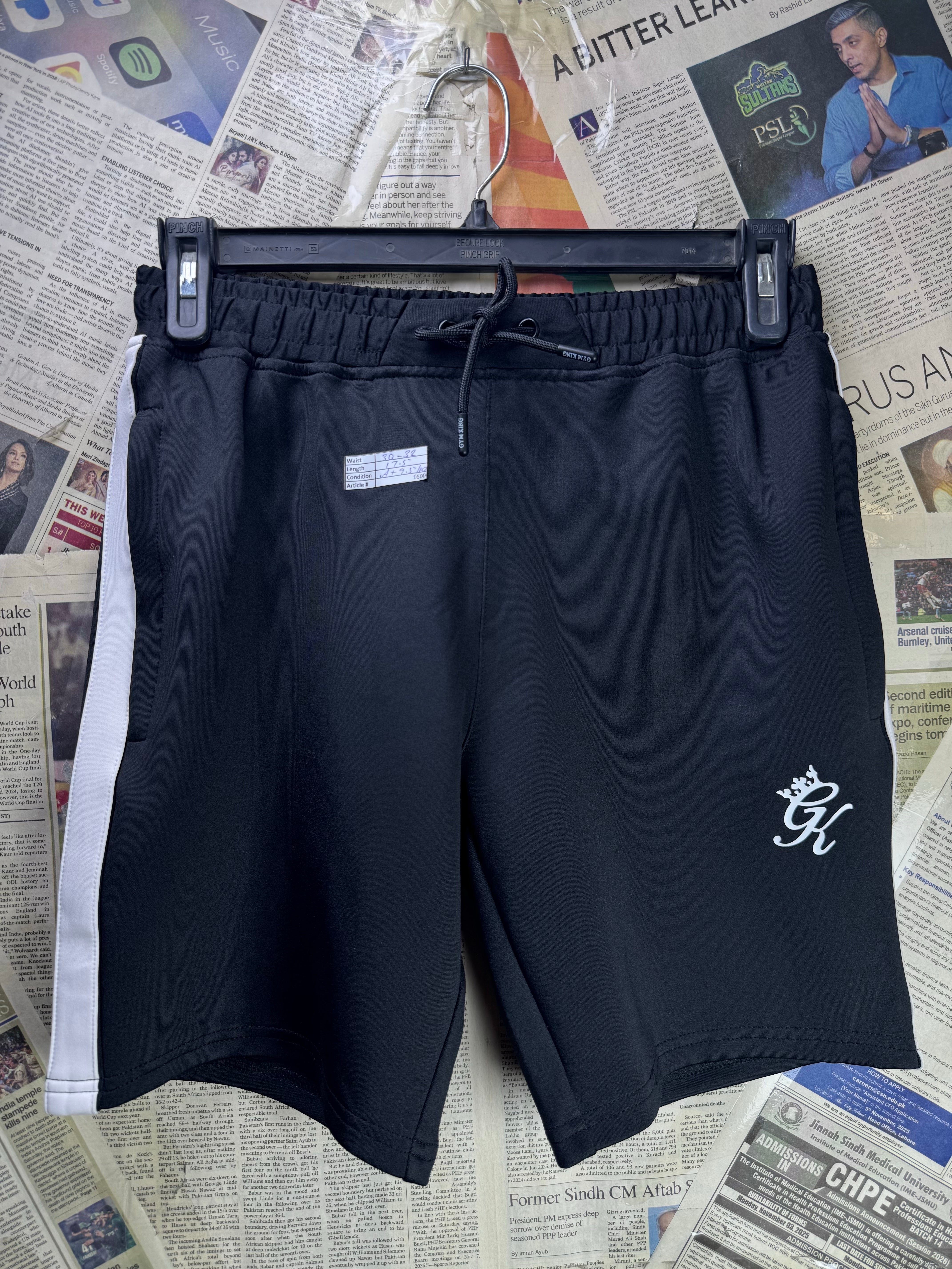 Gym King® Waist: 30" to 32" | Black | Gym Shorts | Poly - Elastane | 1600 - Genuine Maal