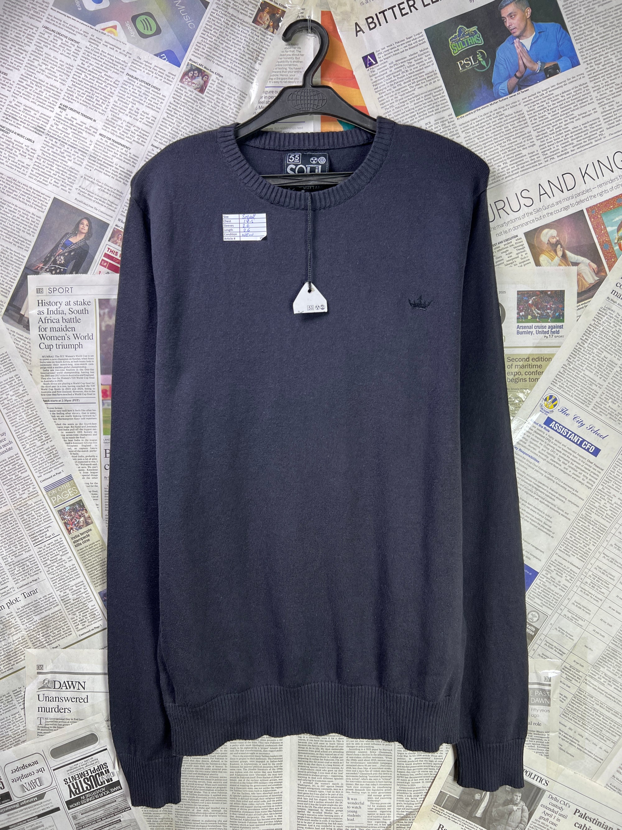 Soul® Small | Chest: 19.5" | Charcoal | Sweat Shirt | Knit Lining | 1942 - Genuine Maal