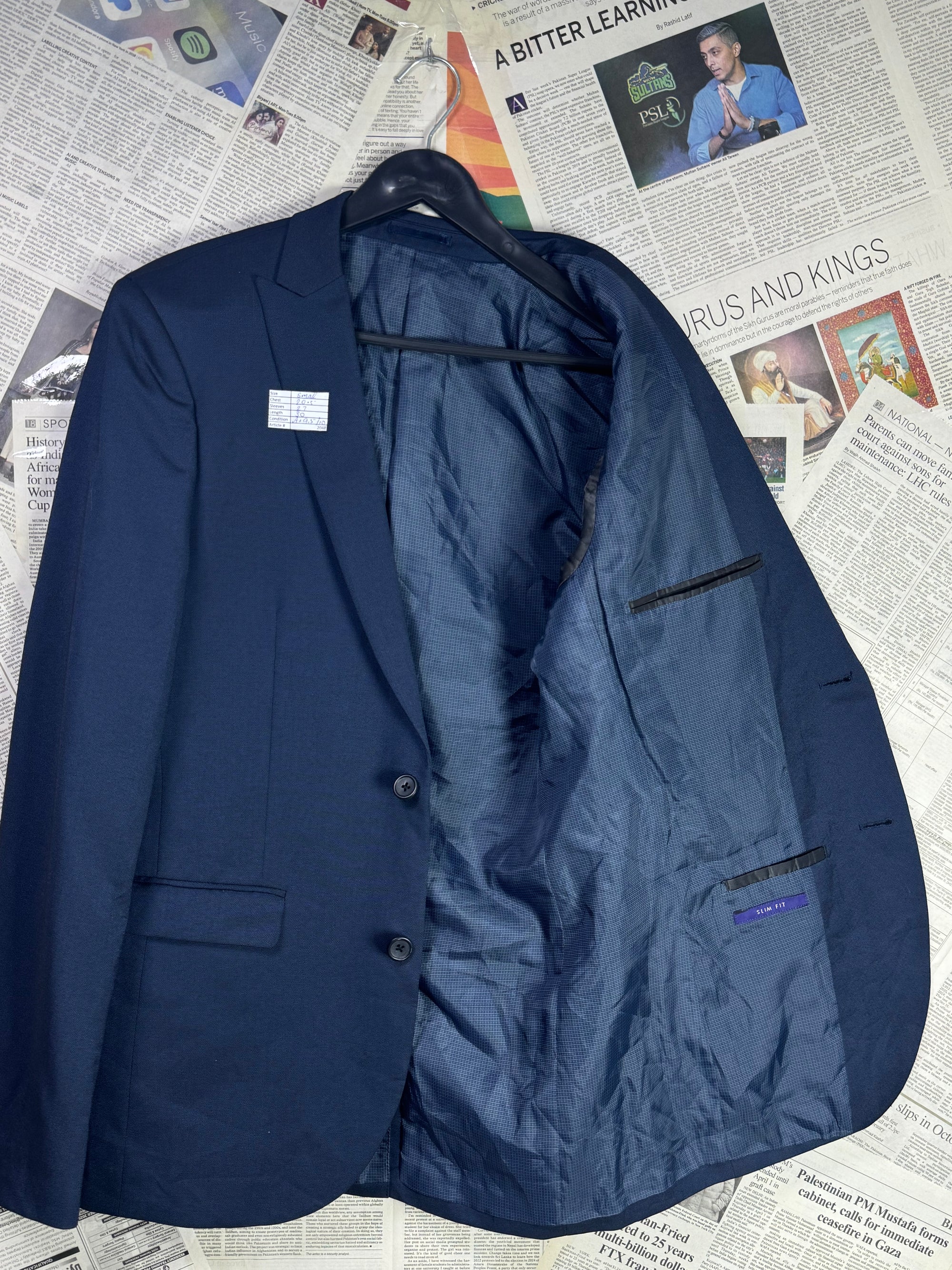Next® Small | Chest: 20.5" | Navy Blue | Fit: Slim | Coat | Poly - Viscose | 2048 - Genuine Maal