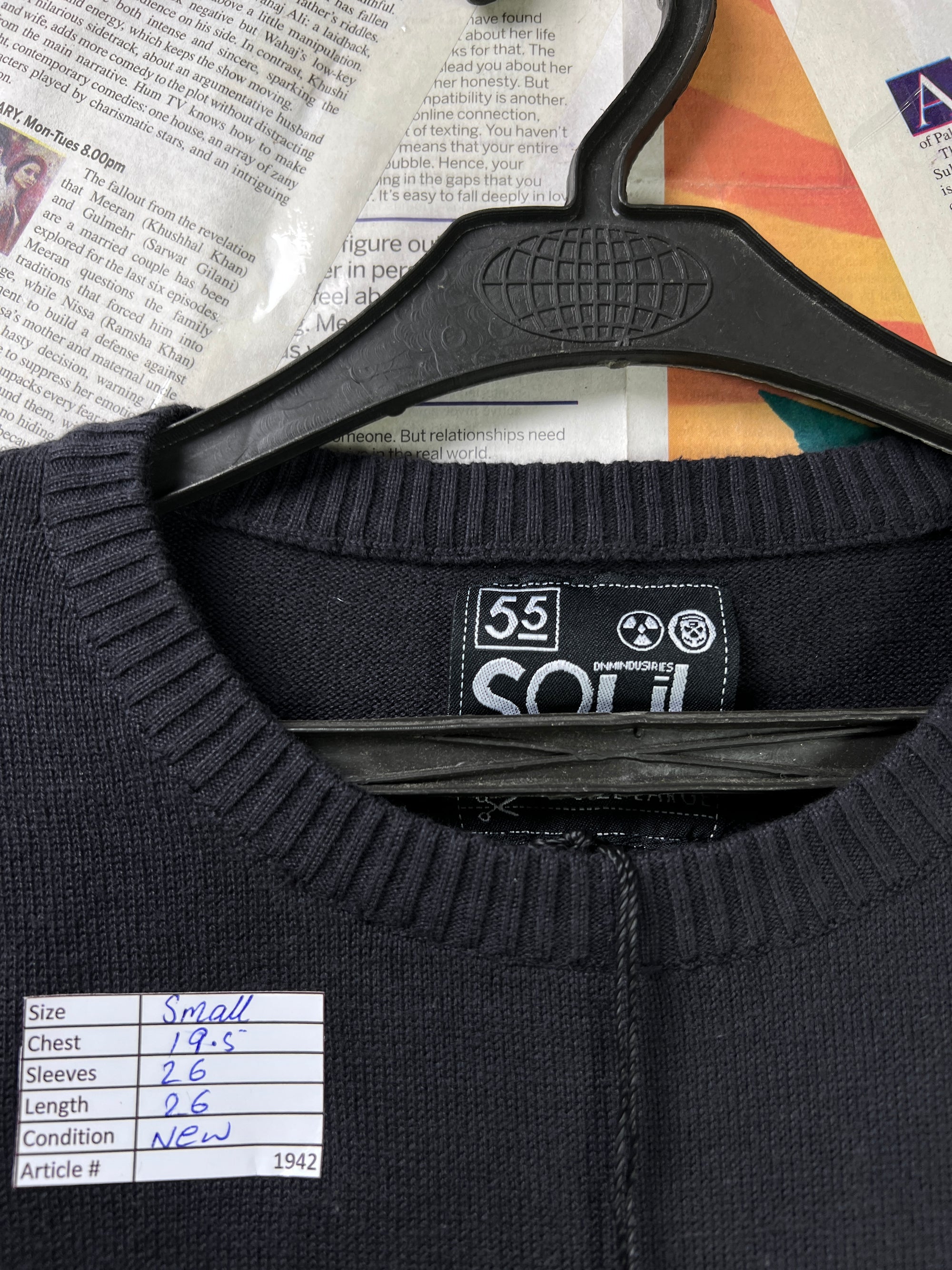 Soul® Small | Chest: 19.5" | Charcoal | Sweat Shirt | Knit Lining | 1942 - Genuine Maal