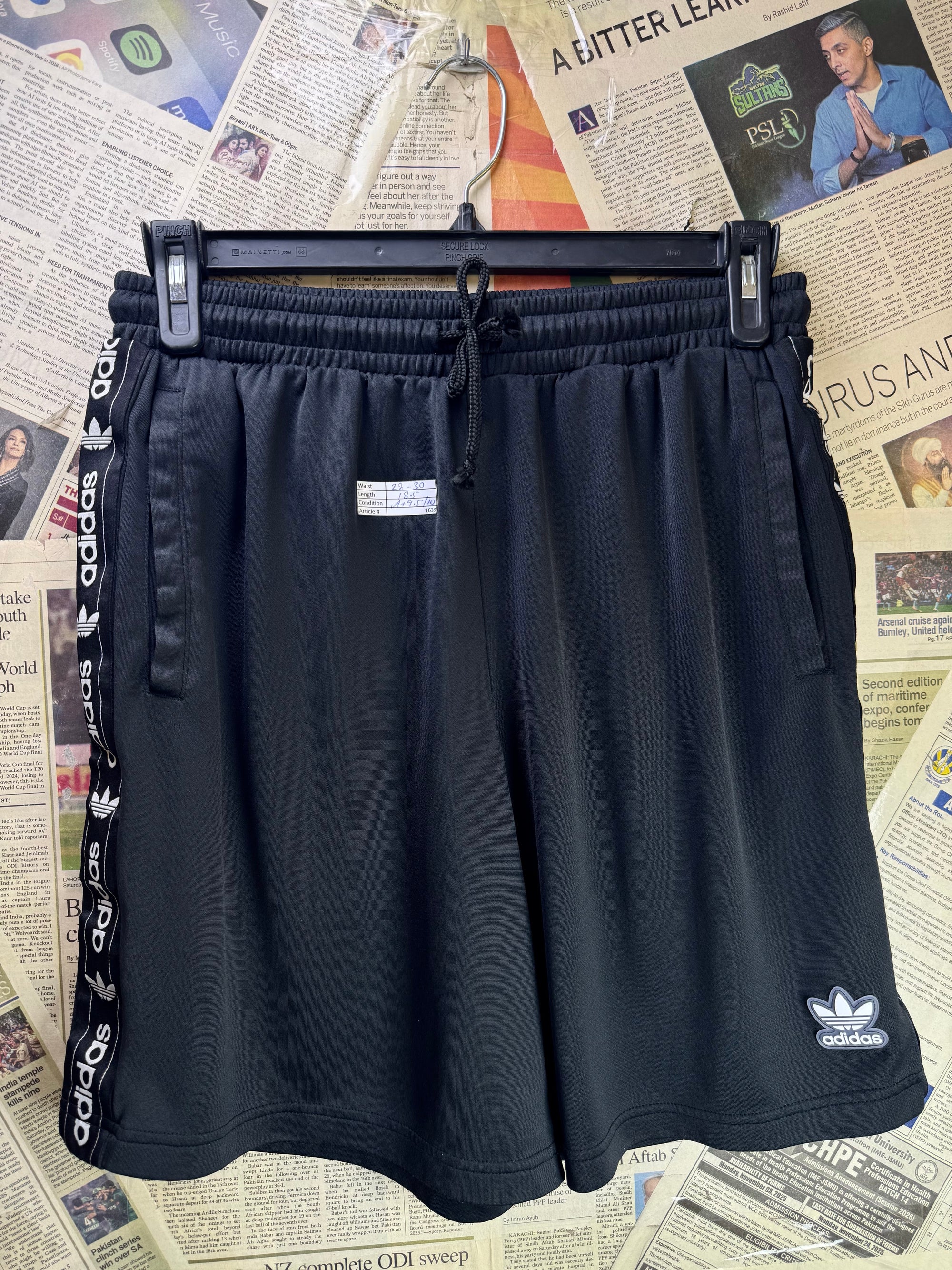 Adid*s® Waist: 28" to 30" | Black | Shorts | Cotton | 1638 - Genuine Maal