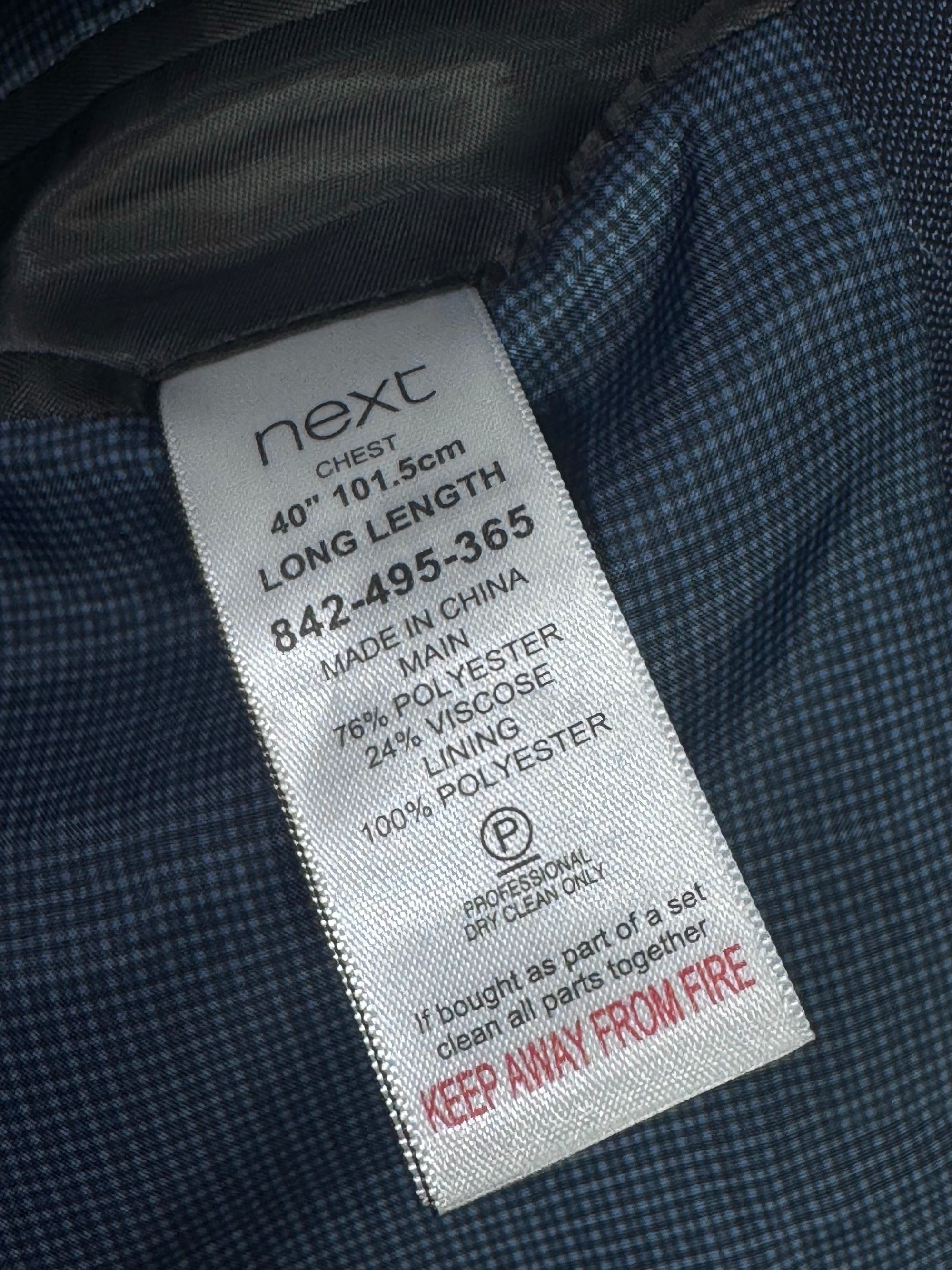 Next® Small | Chest: 20.5" | Navy Blue | Fit: Slim | Coat | Poly - Viscose | 2048 - Genuine Maal