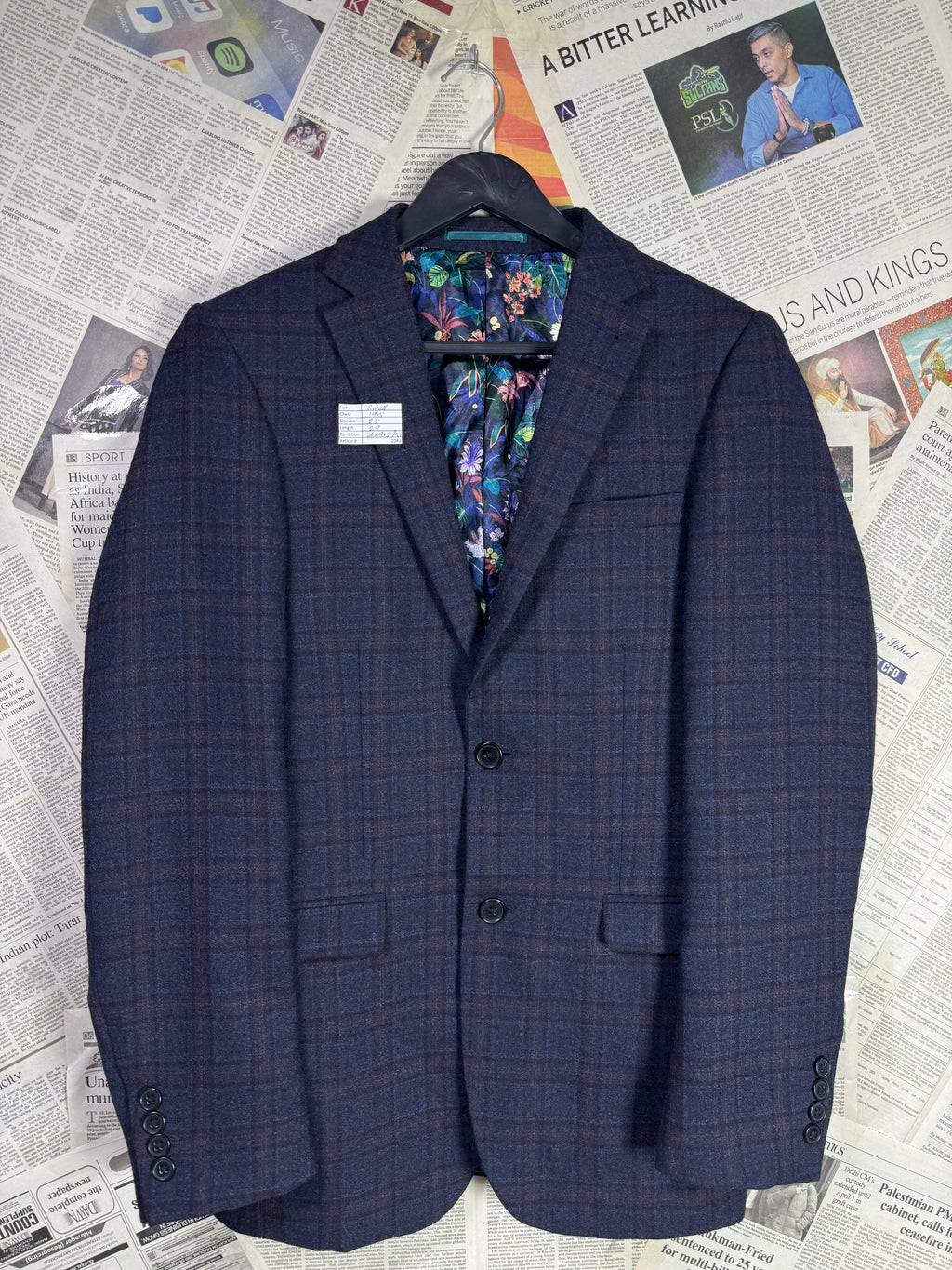 Next® Small | Chest: 19.5" | Check | Fit: Slim | Blazer | Wool - Poly | 2045 - Genuine Maal