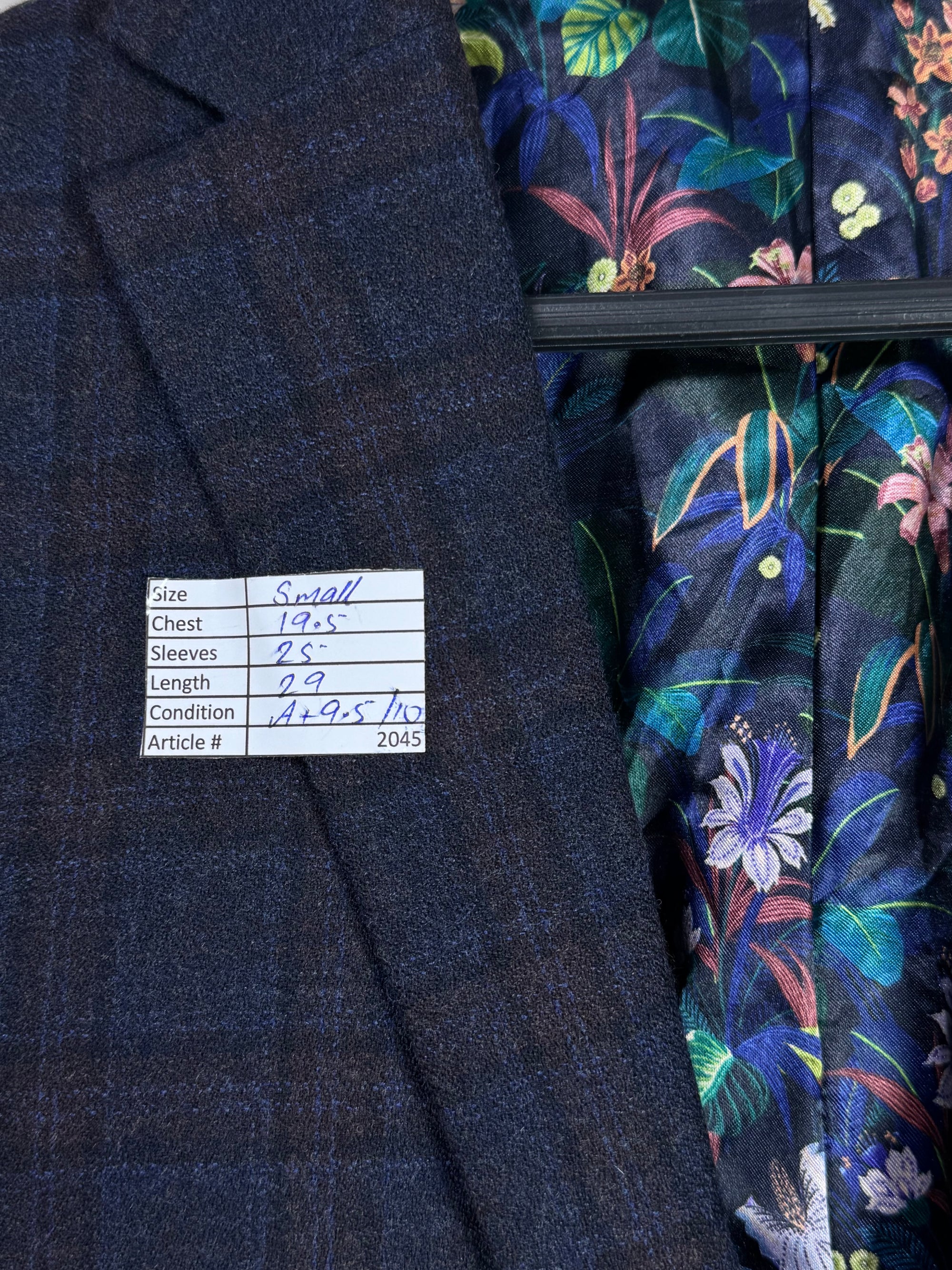 Next® Small | Chest: 19.5" | Check | Fit: Slim | Blazer | Wool - Poly | 2045 - Genuine Maal