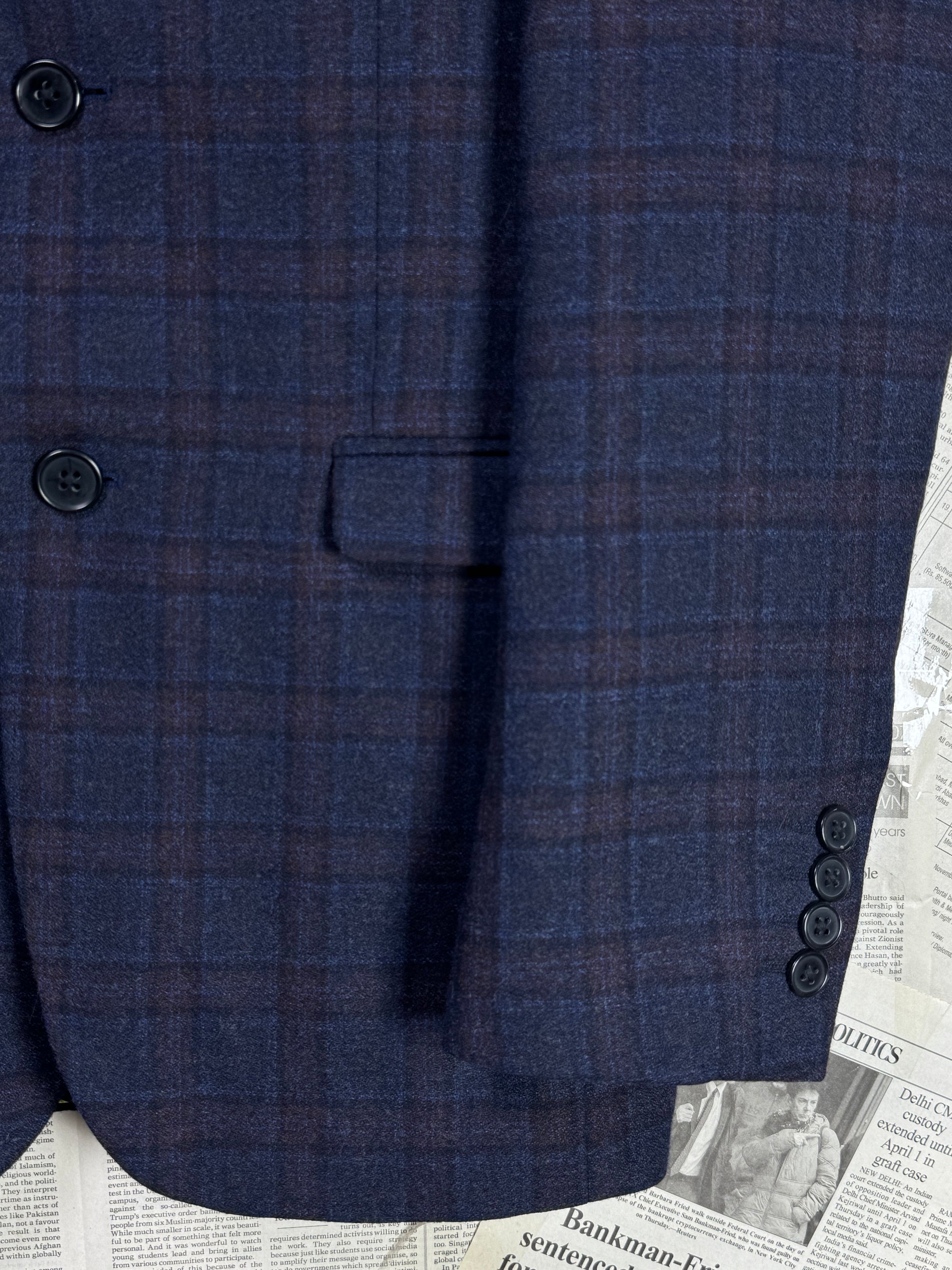 Next® Small | Chest: 19.5" | Check | Fit: Slim | Blazer | Wool - Poly | 2045 - Genuine Maal