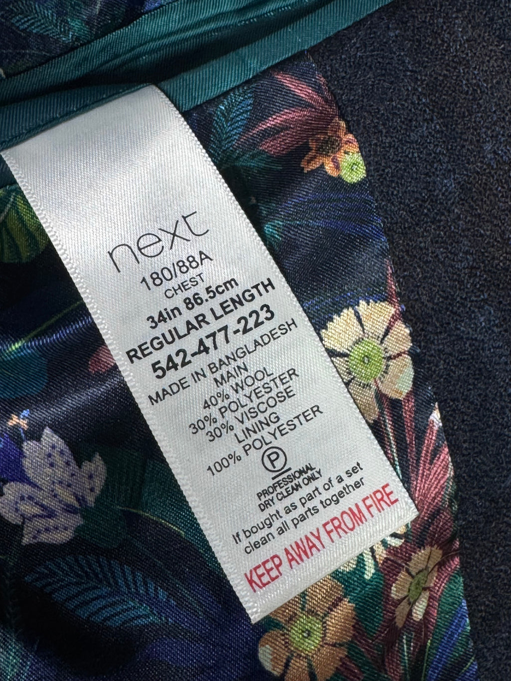 Next® Small | Chest: 19.5" | Check | Fit: Slim | Blazer | Wool - Poly | 2045 - Genuine Maal