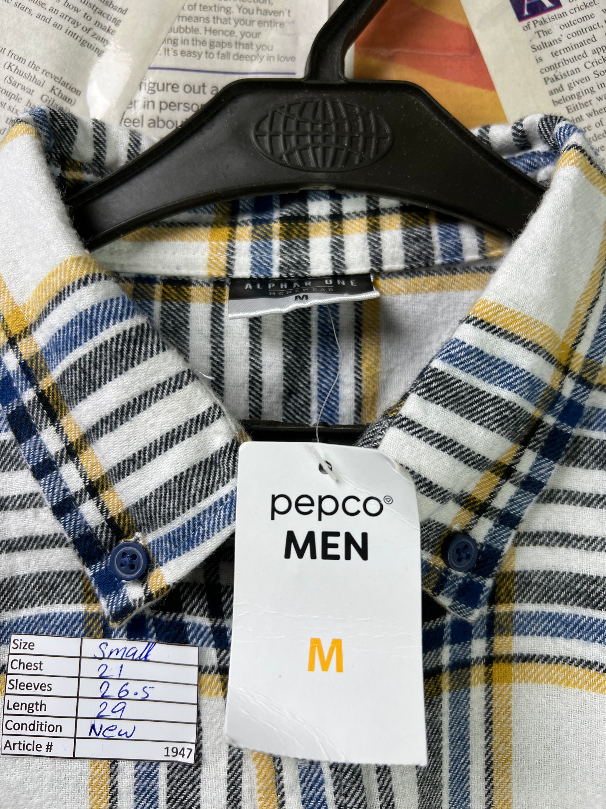 Alphar One® Small | Chest: 21" | Check | Shirt | Flannel | 1947 - Genuine Maal