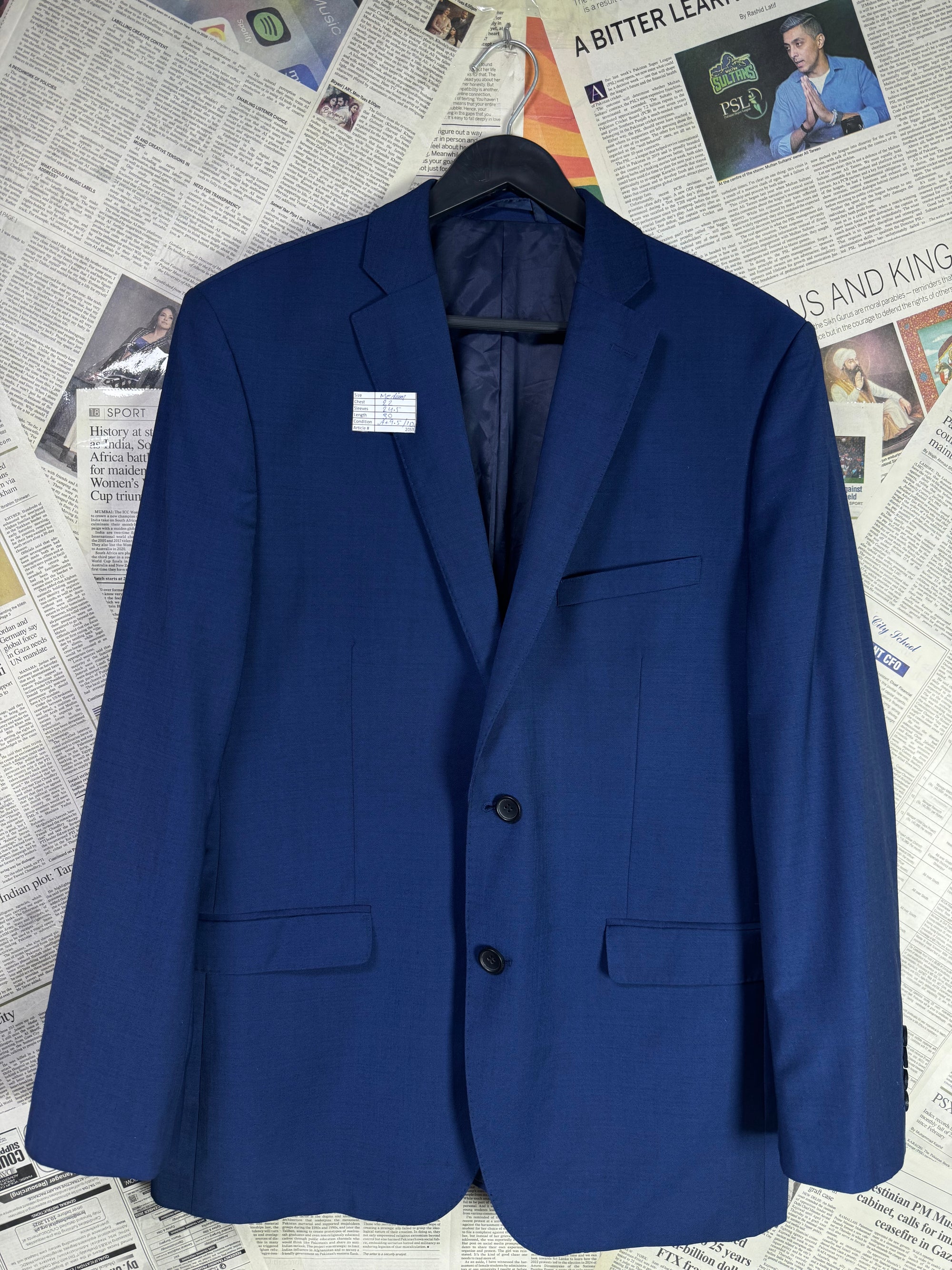 Moss® Medium | Chest: 22" | Blue | Coat | Wool Blend | 2053 - Genuine Maal