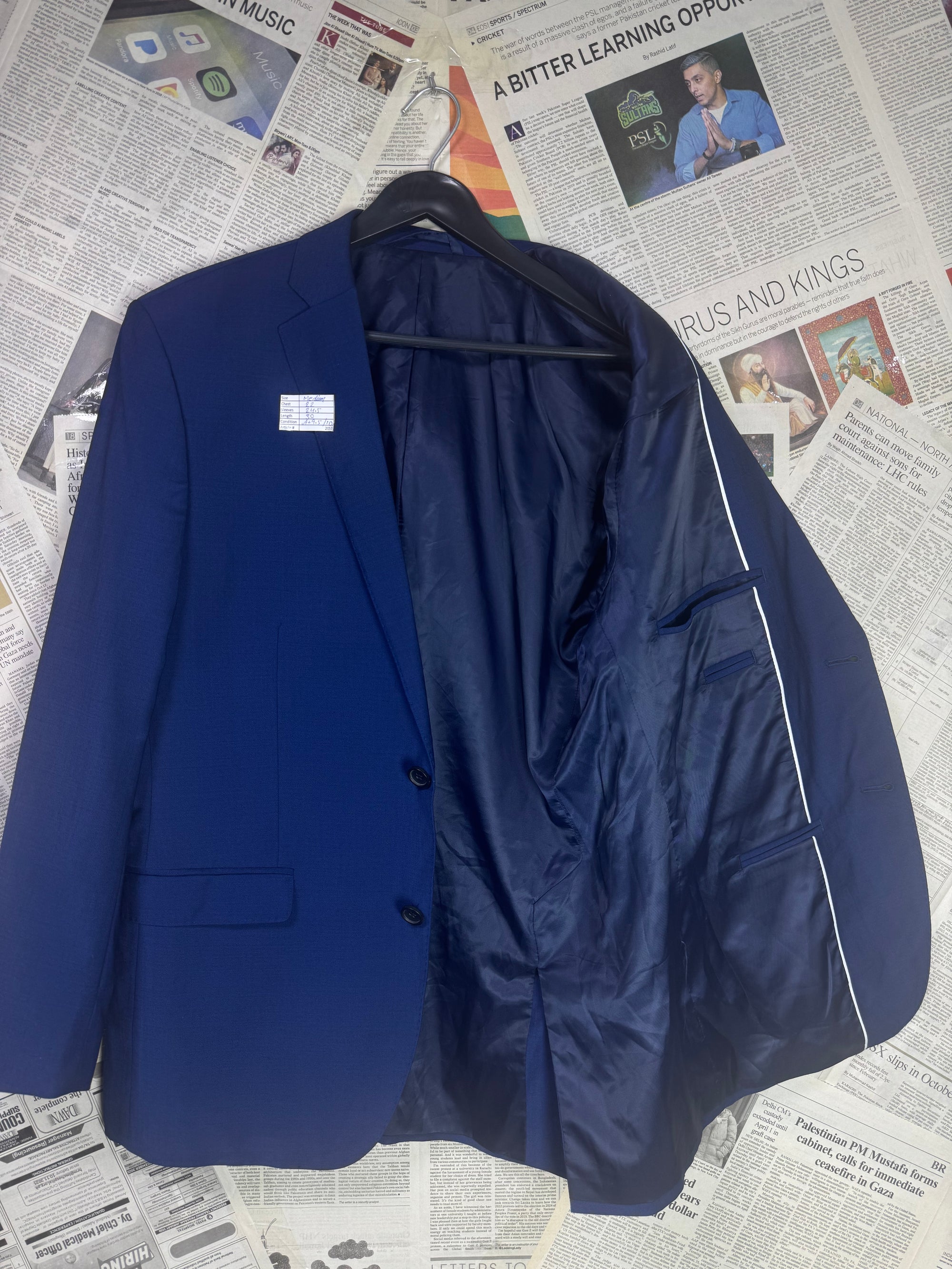 Moss® Medium | Chest: 22" | Blue | Coat | Wool Blend | 2053 - Genuine Maal