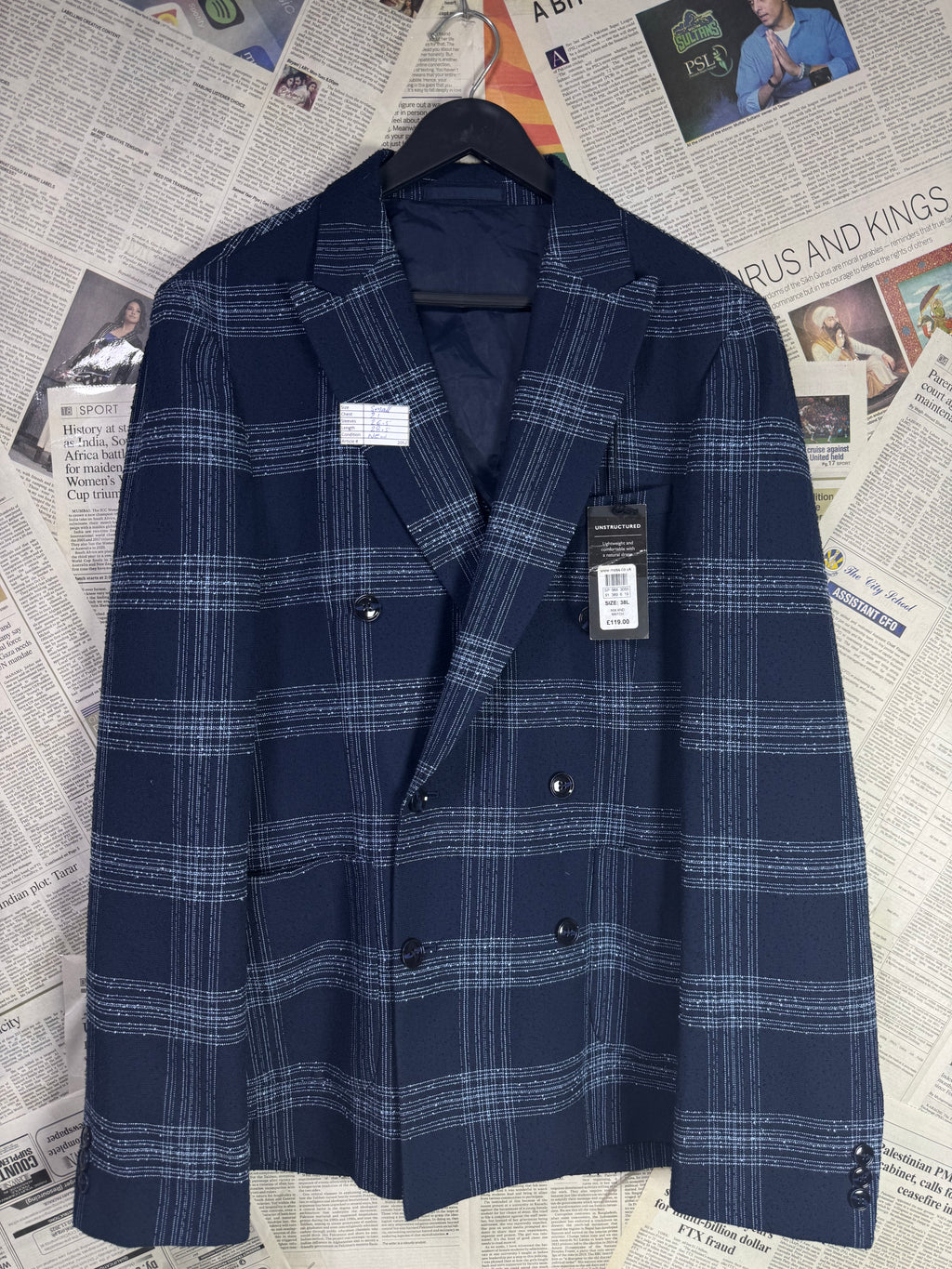 Moss® Small | Chest: 21" | Blue | Fit: Slim | Unstructured Blazer | Poly - Viscose | 2052 - Genuine Maal