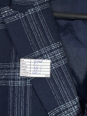 Moss® Small | Chest: 21" | Blue | Fit: Slim | Unstructured Blazer | Poly - Viscose | 2052 - Genuine Maal