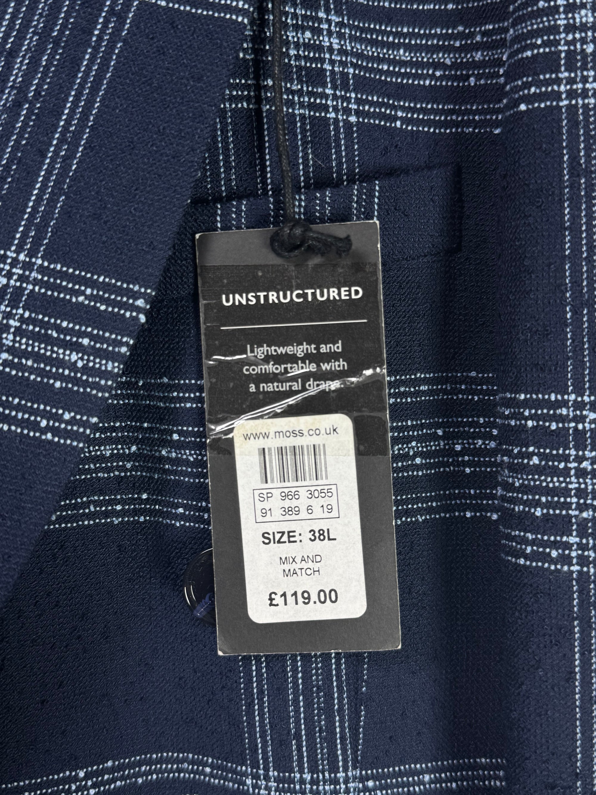 Moss® Small | Chest: 21" | Blue | Fit: Slim | Unstructured Blazer | Poly - Viscose | 2052 - Genuine Maal