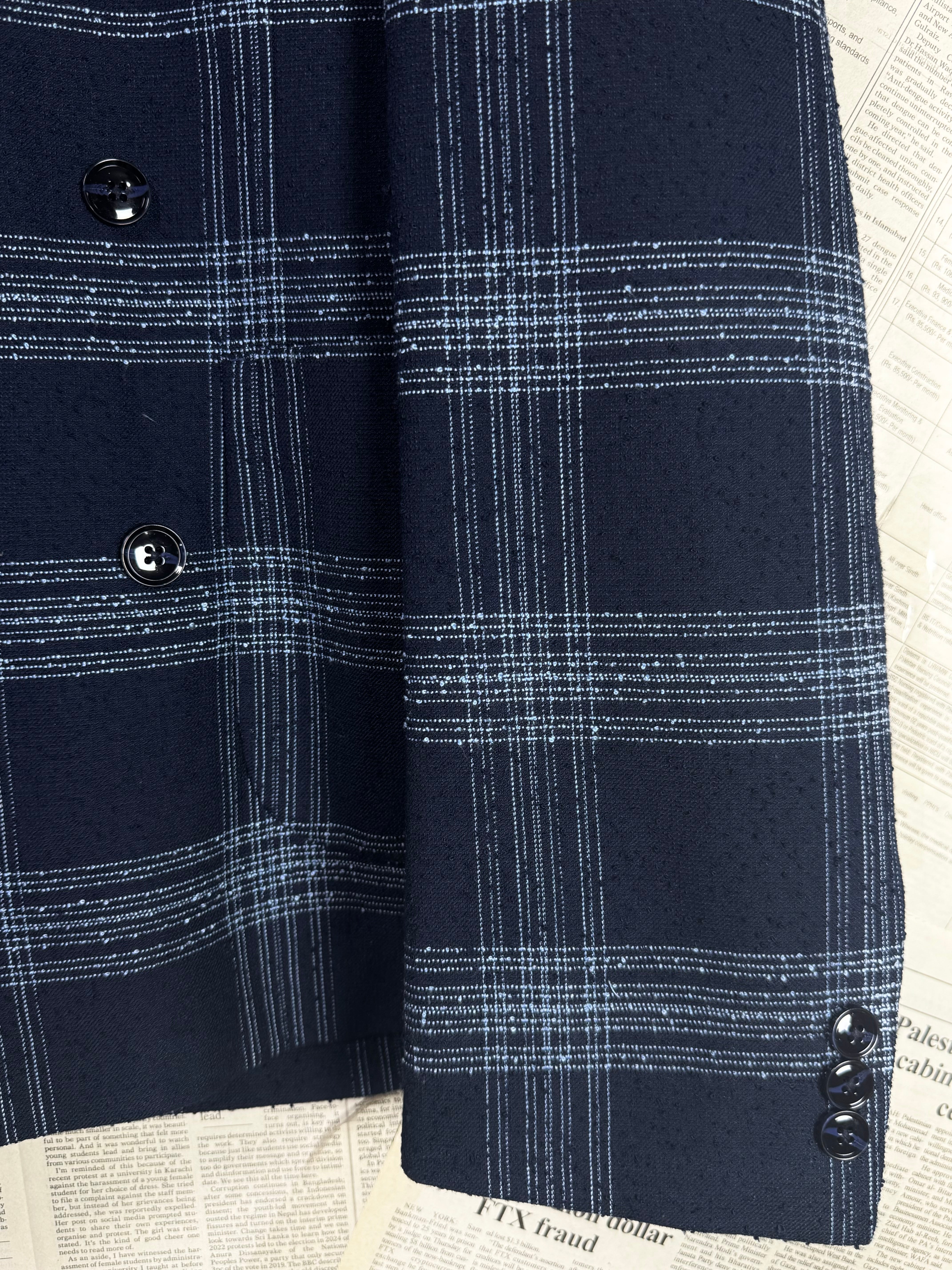 Moss® Small | Chest: 21" | Blue | Fit: Slim | Unstructured Blazer | Poly - Viscose | 2052 - Genuine Maal
