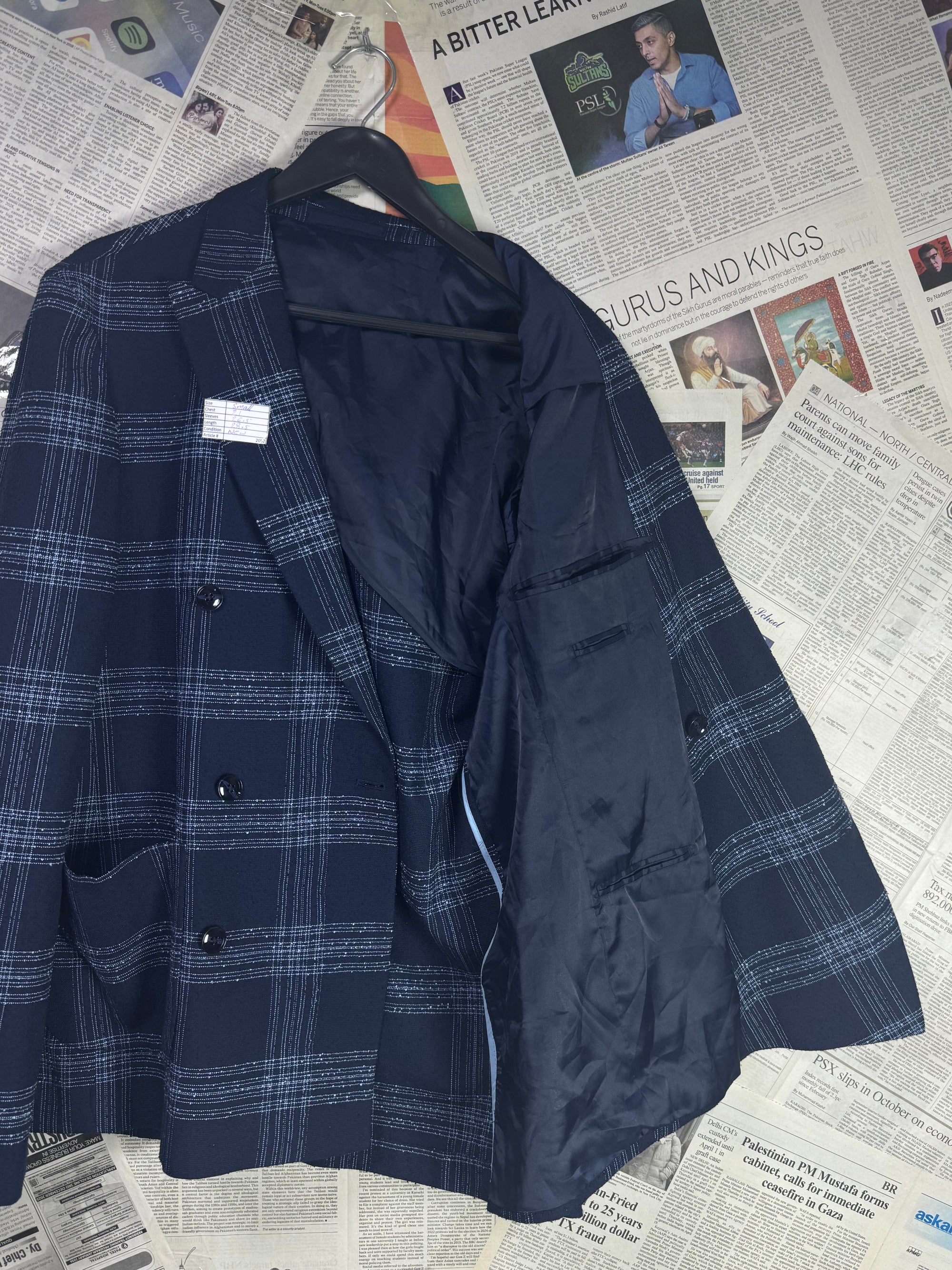 Moss® Small | Chest: 21" | Blue | Fit: Slim | Unstructured Blazer | Poly - Viscose | 2052 - Genuine Maal