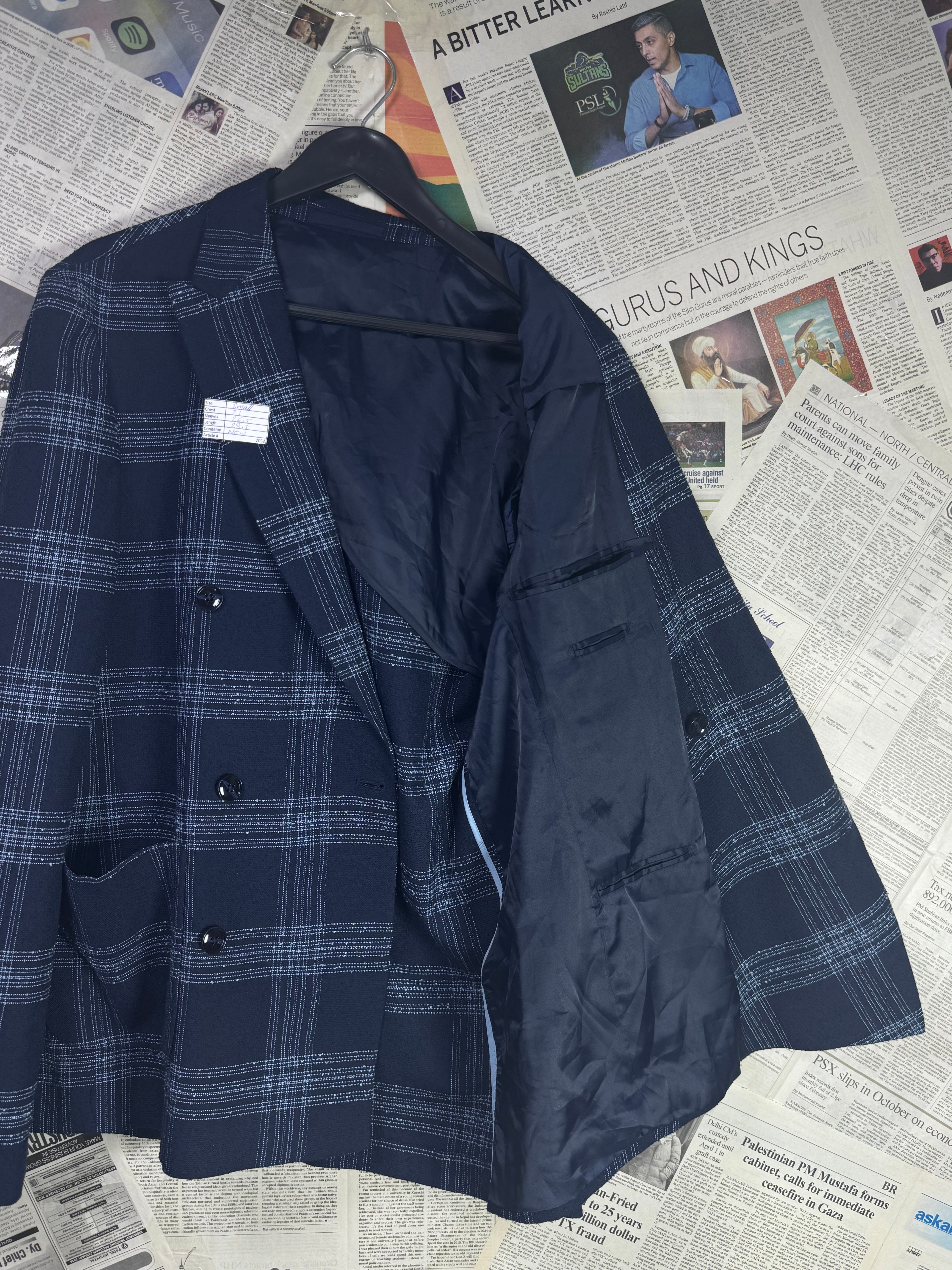 Moss® Small | Chest: 21" | Blue | Fit: Slim | Unstructured Blazer | Poly - Viscose | 2052 - Genuine Maal