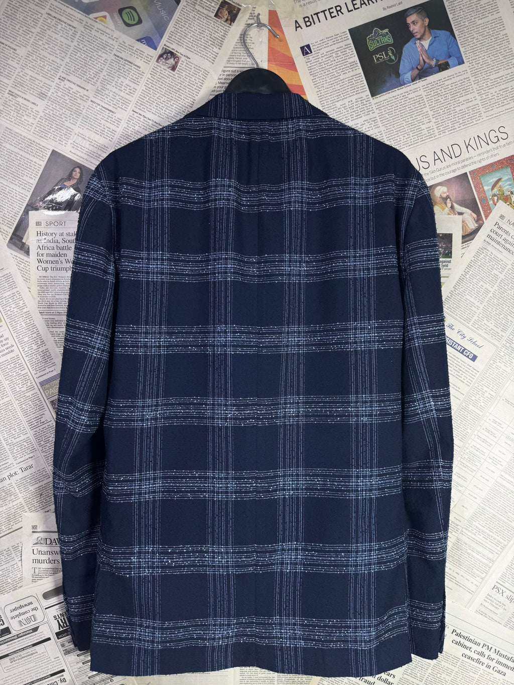 Moss® Small | Chest: 21" | Blue | Fit: Slim | Unstructured Blazer | Poly - Viscose | 2052 - Genuine Maal