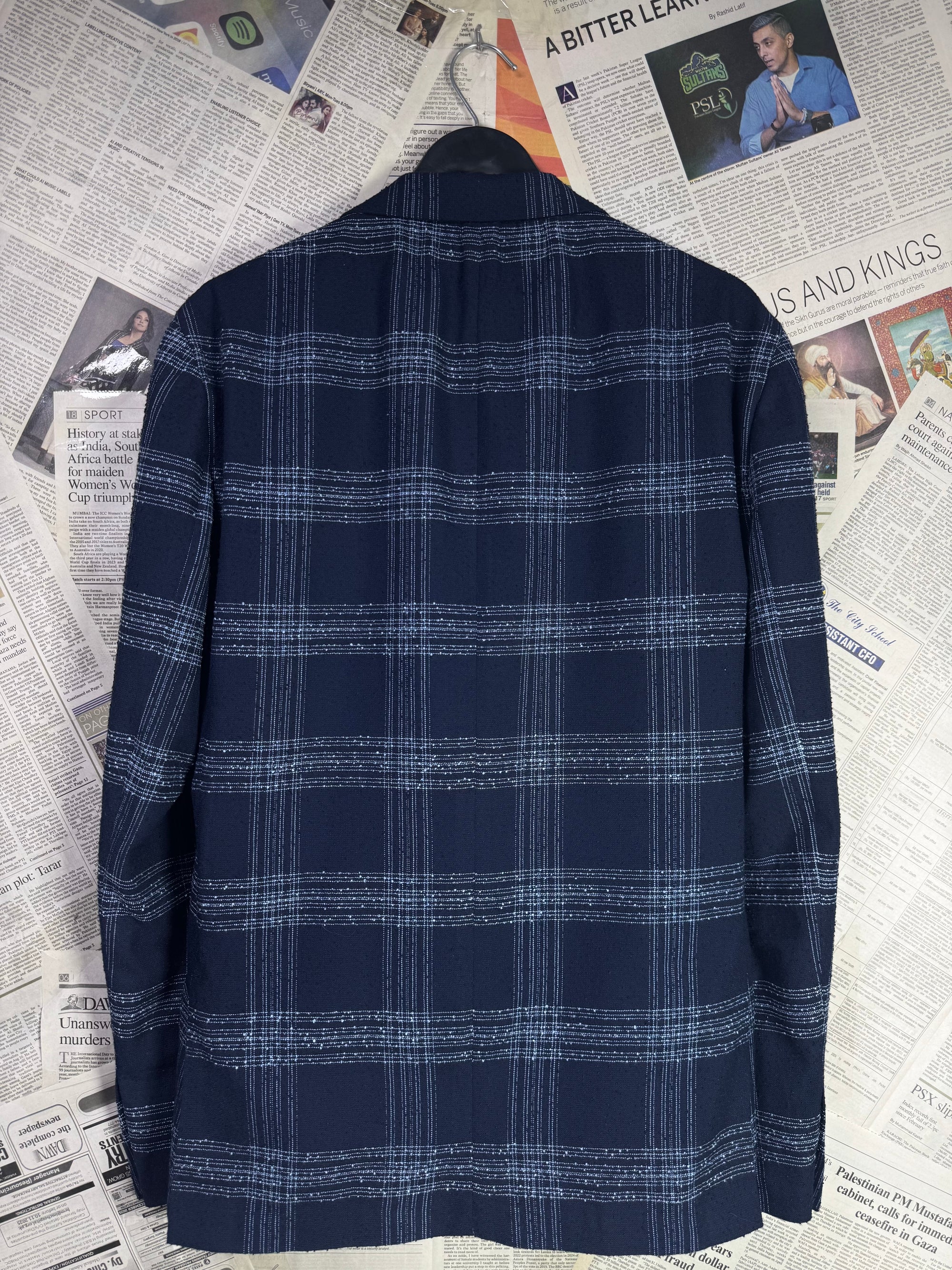 Moss® Small | Chest: 21" | Blue | Fit: Slim | Unstructured Blazer | Poly - Viscose | 2052 - Genuine Maal