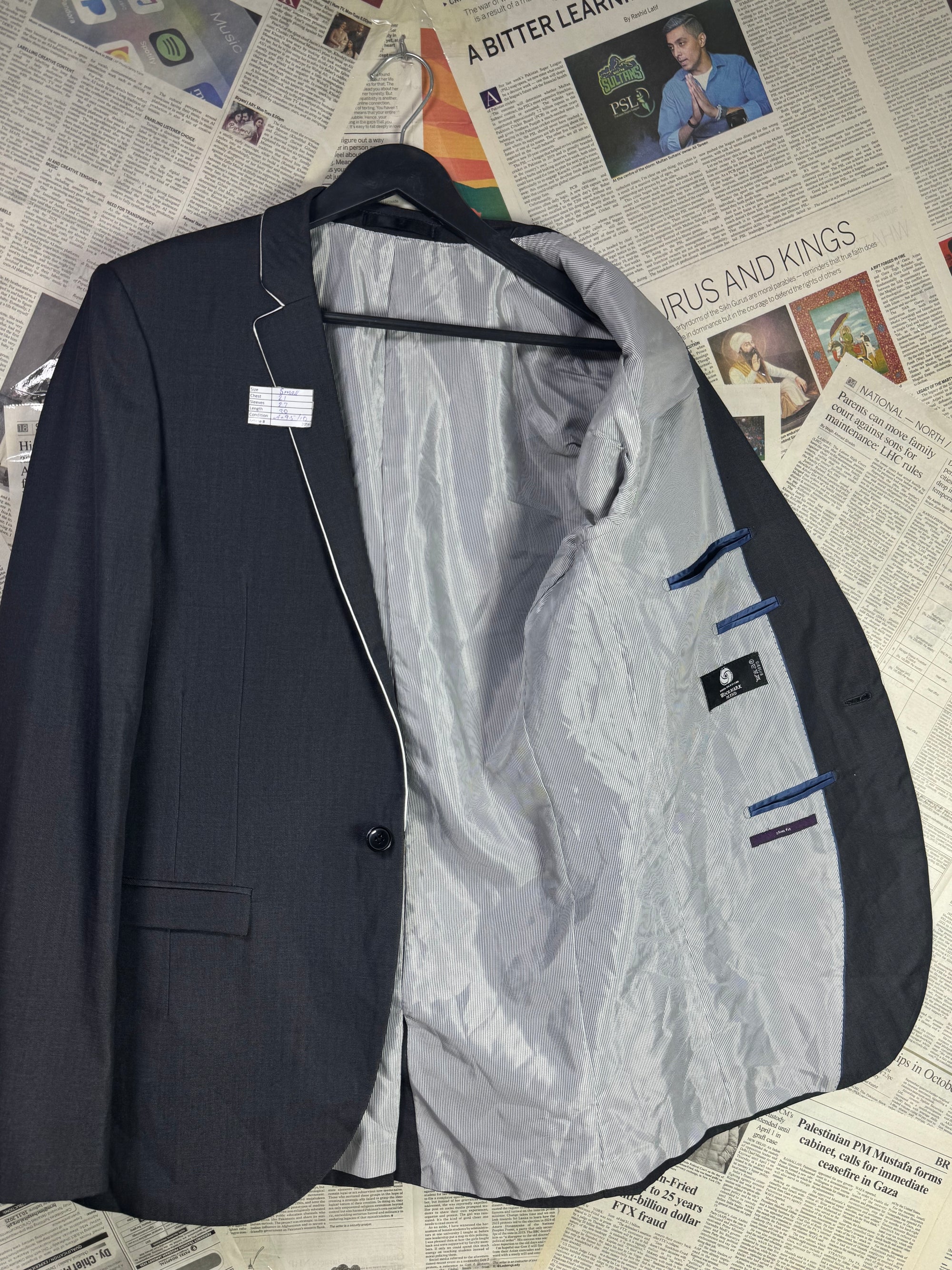 Next® Small | Chest: 21" | Grey | Fit: 40L | Coat | Wool Blend | 2056 - Genuine Maal