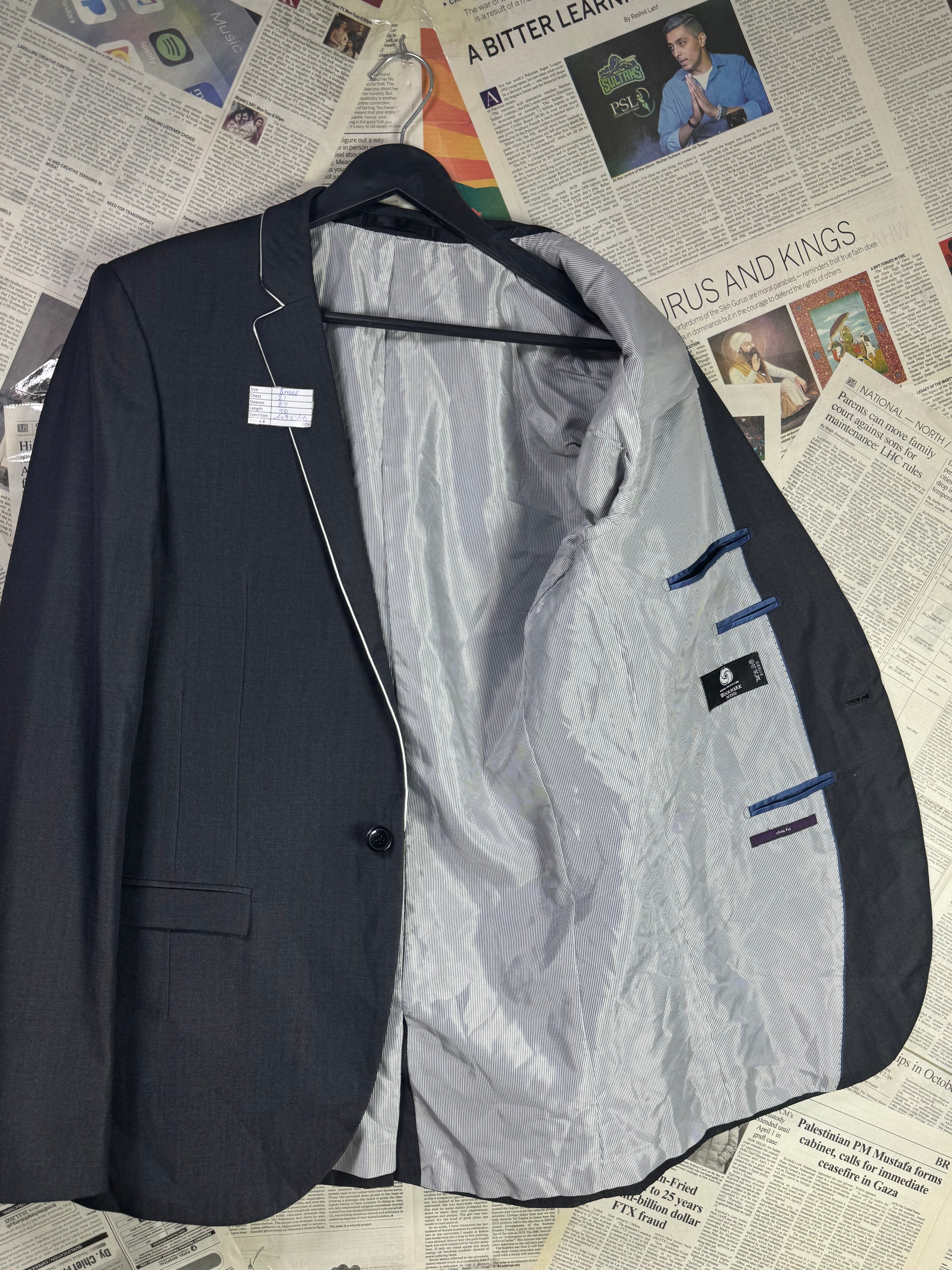 Next® Small | Chest: 21" | Grey | Fit: 40L | Coat | Wool Blend | 2056 - Genuine Maal