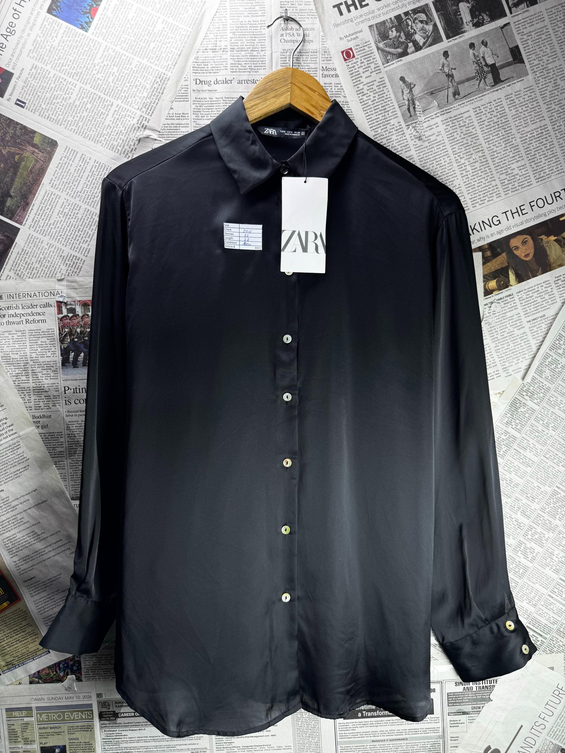 Zara® Large | Bust: 20.5" | Black | Shirt | B10 - 5522 - Genuine Maal