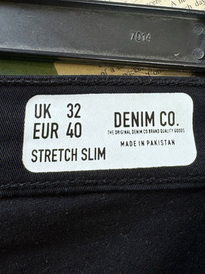 Denim Co.® Waist: 32" | Black | Denim Shorts | Cotton - Elastane | 1659 - Genuine Maal