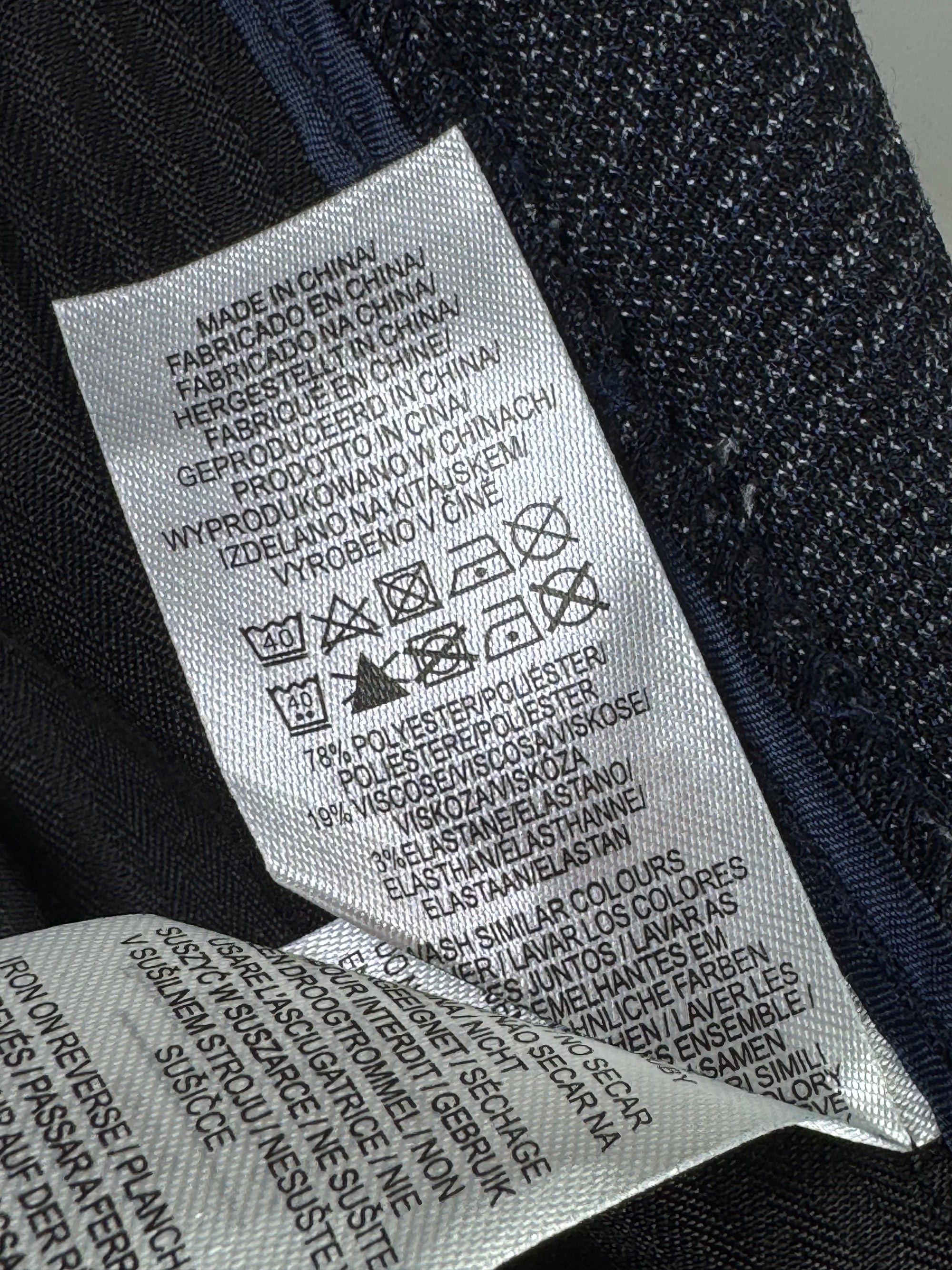 Primark® Waist: 30" | Textured Navy | Pant | Poly - Viscose | Fit: Slim | 2667 - Genuine Maal