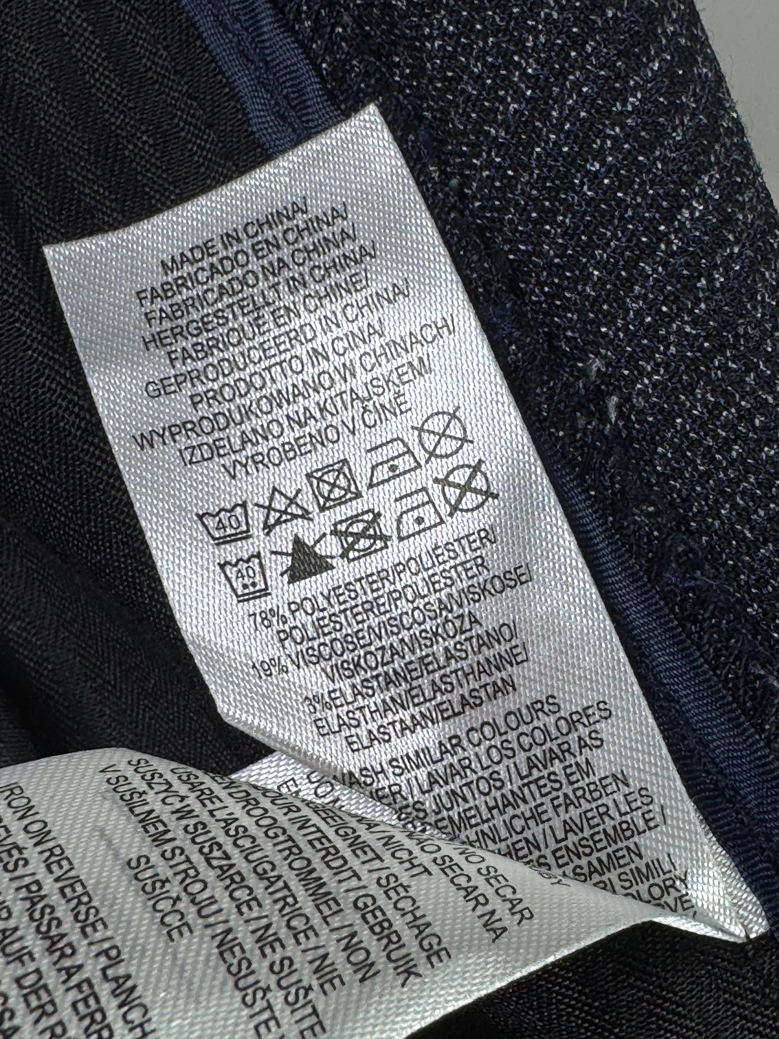 Primark® Waist: 30" | Textured Navy | Pant | Poly - Viscose | Fit: Slim | 2667 - Genuine Maal