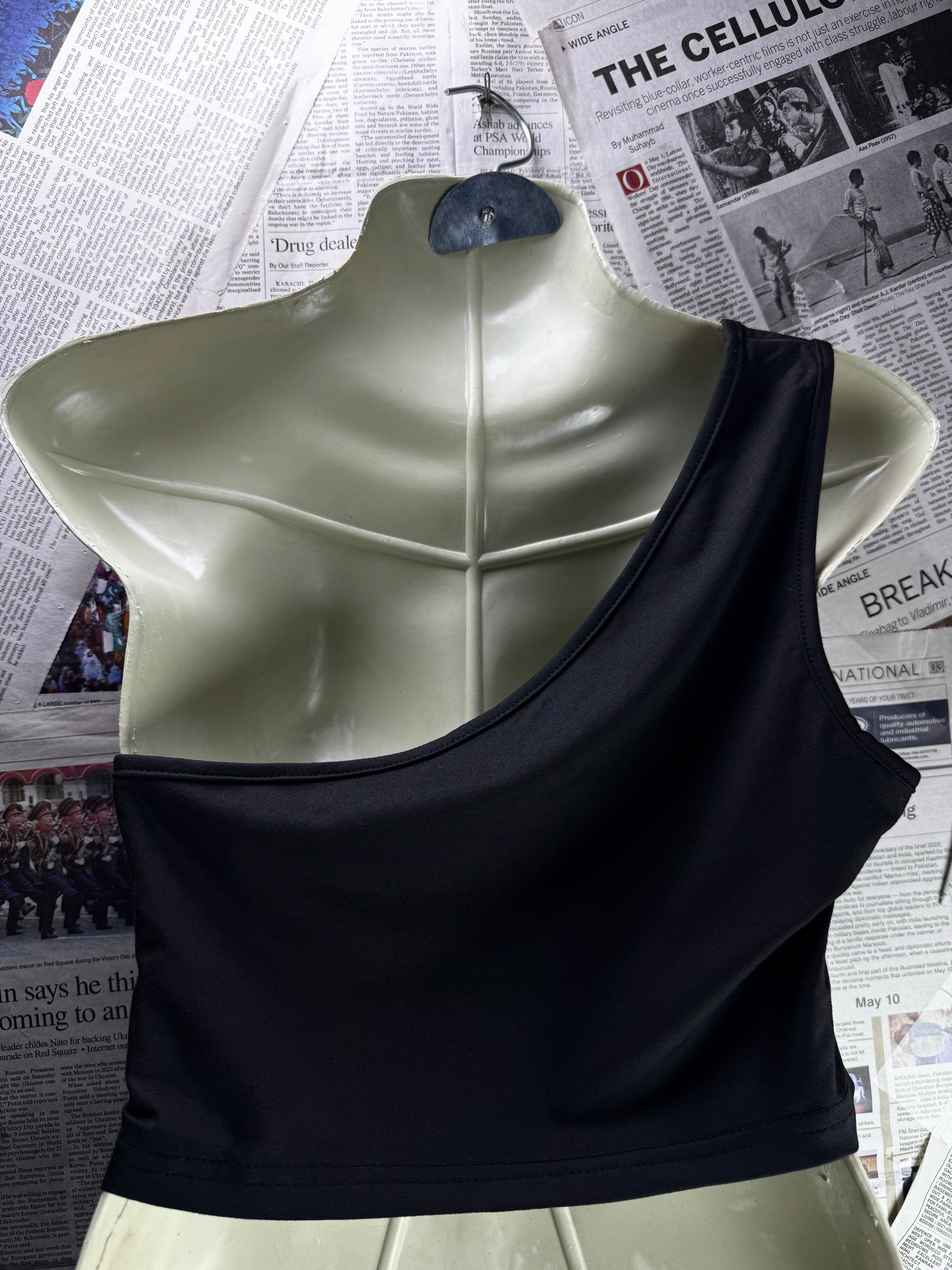 Shein® XS | Bust: 16" | Black | Crop Top | B10 - 5519 - Genuine Maal