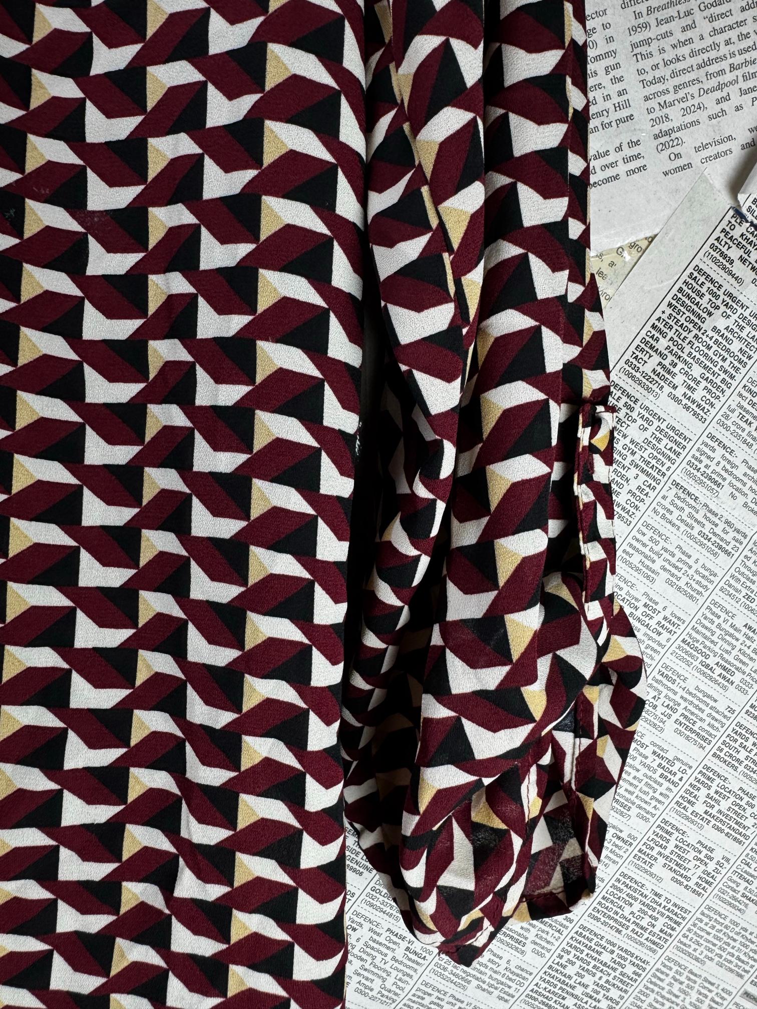 Primark® Medium | Bust: 19" | Geometrical | Shirt | B8 - 5711 - Genuine Maal