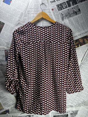 Primark® Medium | Bust: 19" | Geometrical | Shirt | B8 - 5711 - Genuine Maal