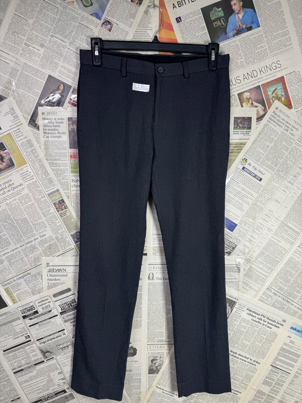 New Look® Waist: 30" | Textured Black | Pant | Poly - Viscose | 960 - Genuine Maal