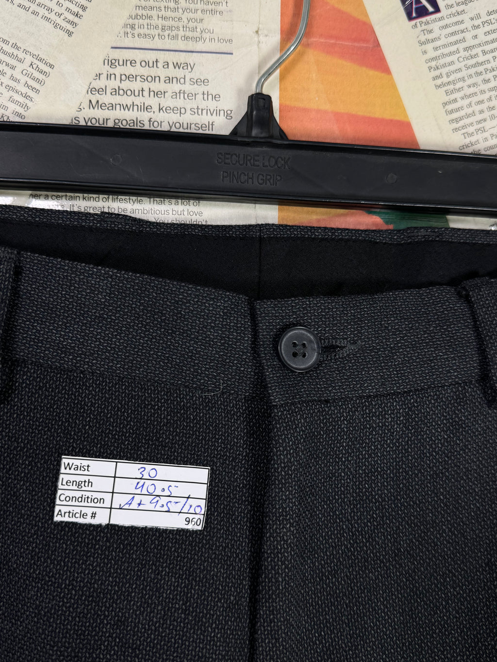 New Look® Waist: 30" | Textured Black | Pant | Poly - Viscose | 960 - Genuine Maal