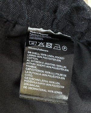 H&M® Waist: 34" | Black | Shorts | 100% Linen | 1662 - Genuine Maal