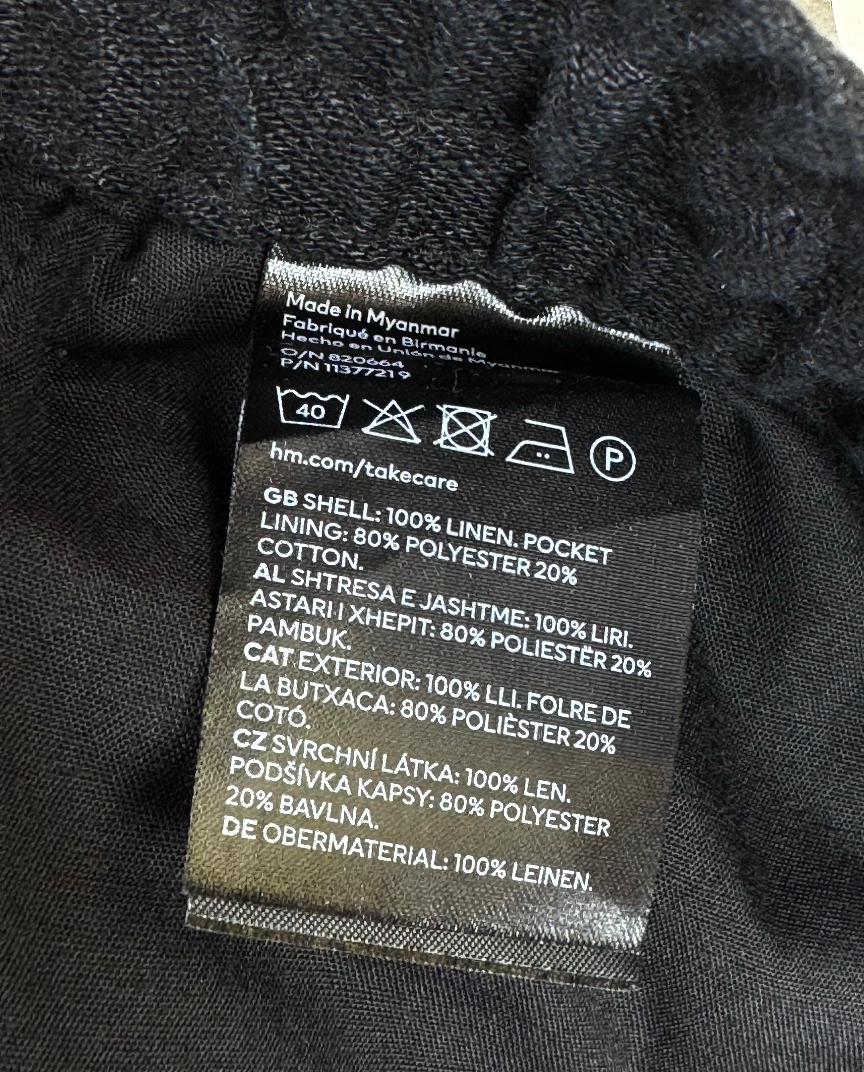 H&M® Waist: 34" | Black | Shorts | 100% Linen | 1662 - Genuine Maal