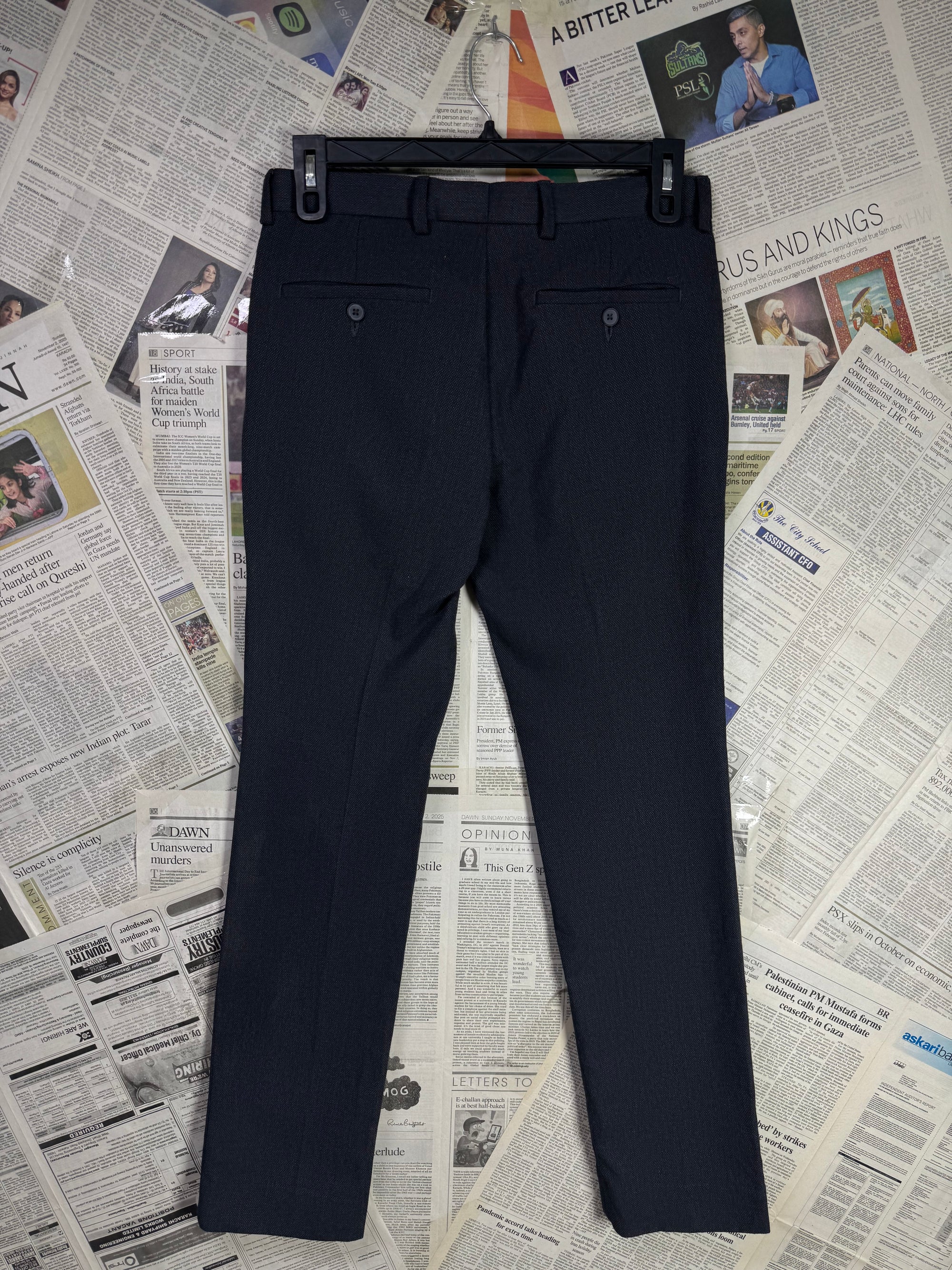 New Look® Waist: 30" | Textured Black | Pant | Poly - Viscose | 960 - Genuine Maal