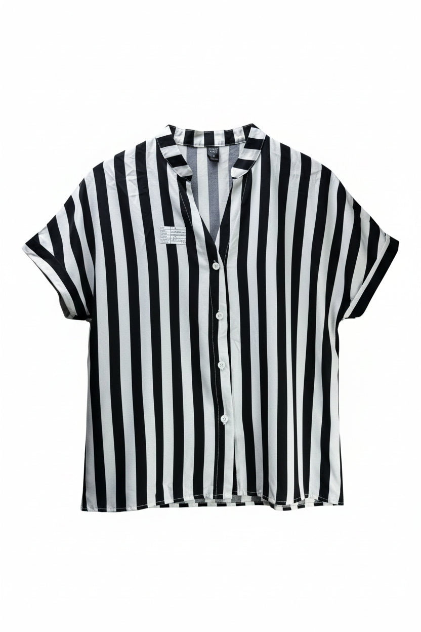 Emery Rose® Medium | Bust: 21" | Vertical Stripes | Shirt | B8 - 5719 - Genuine Maal
