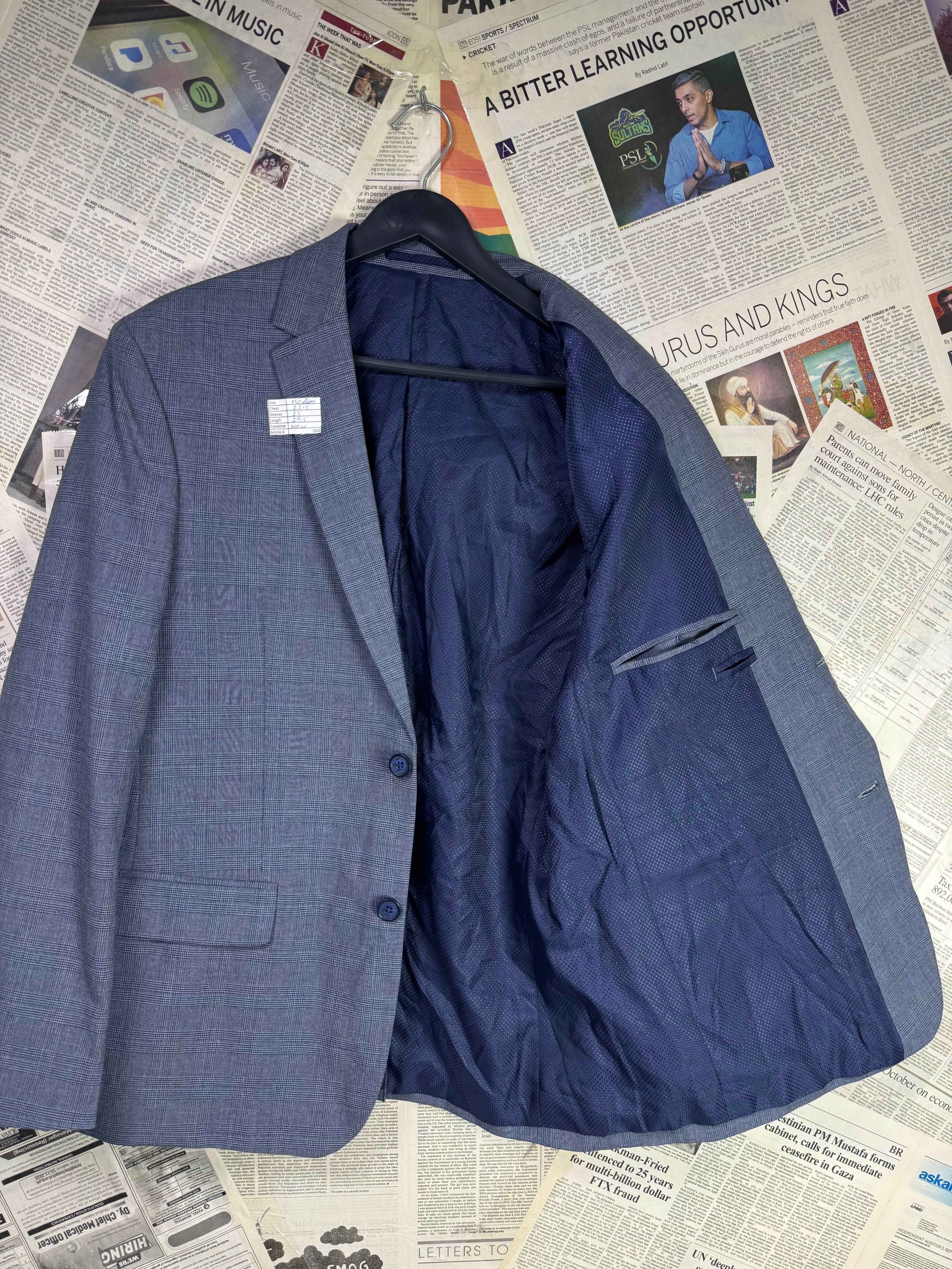 Tu® Medium | Chest: 22.5" | Check | Coat | Poly - Viscose | 2032 - Genuine Maal