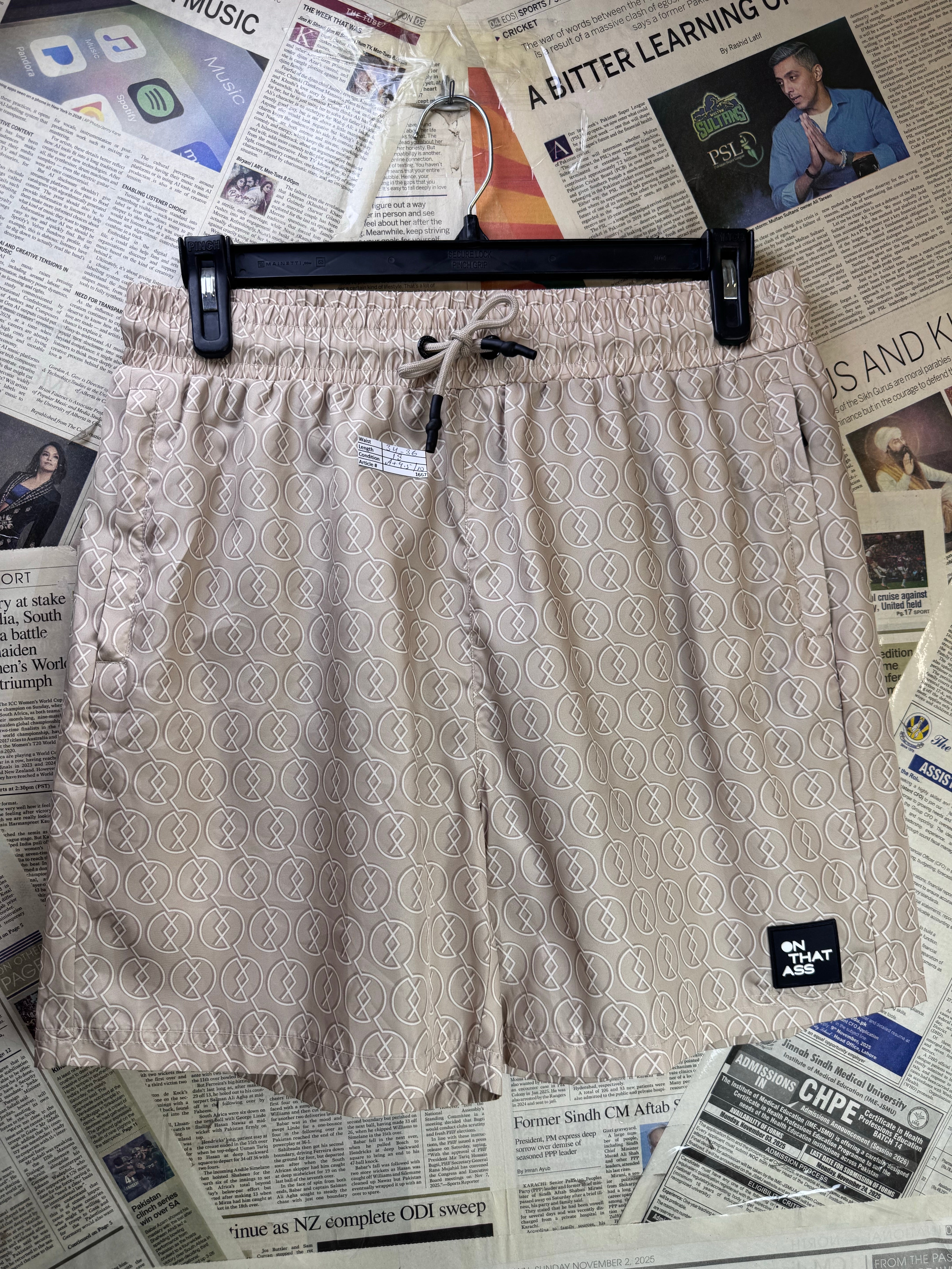 On ThatAss® Waist: 34" to 36" | Brown | Swim Shorts | Poly | 1667 - Genuine Maal