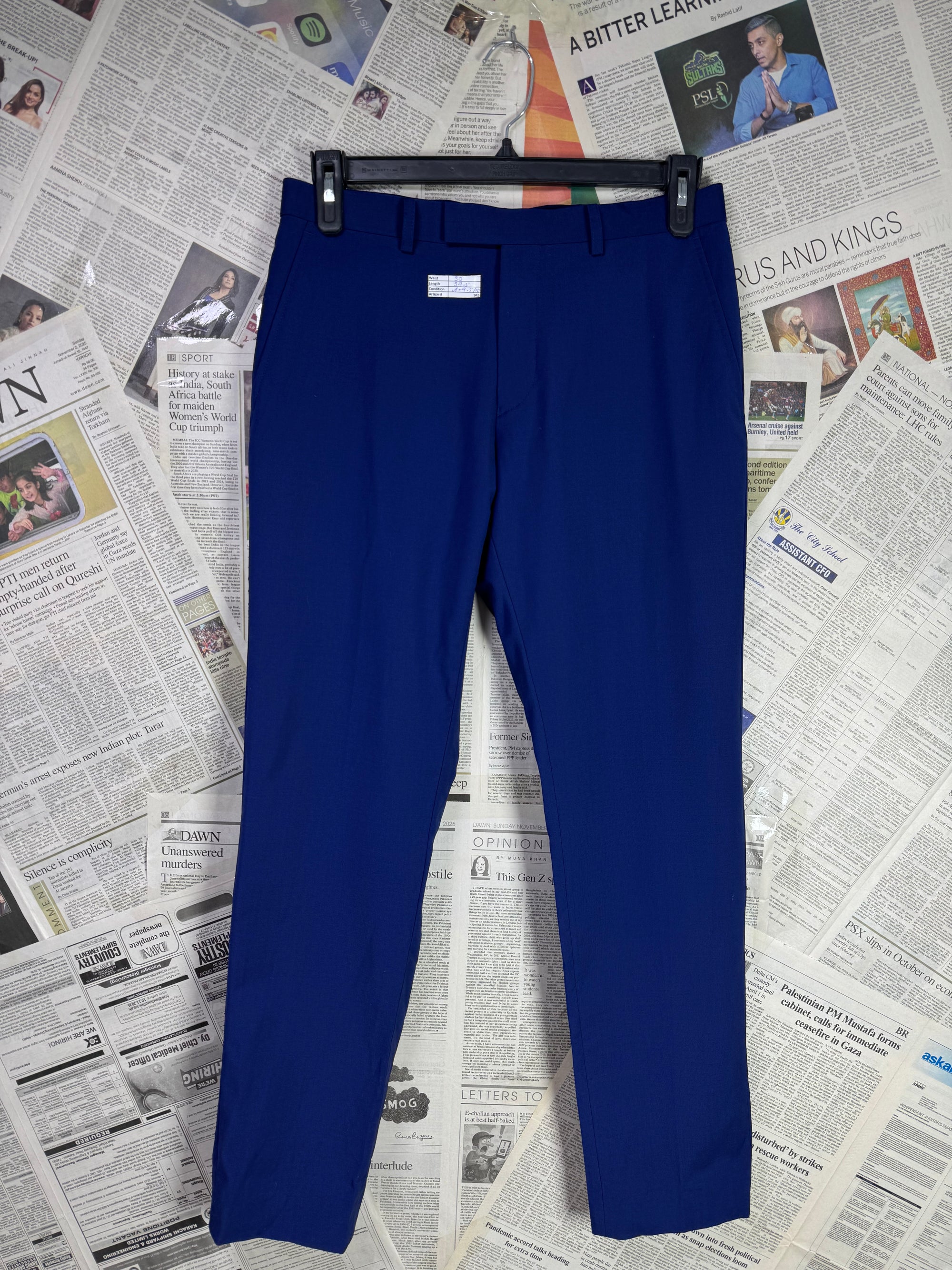 Moss® Waist: 30" | Royal Blue | Pant | Wool Blend | 945 - Genuine Maal