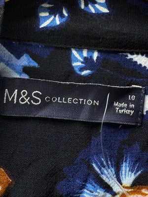M&S® Medium | Bust: 19.5" | Floral | Shirt | B8 - 5722 - Genuine Maal