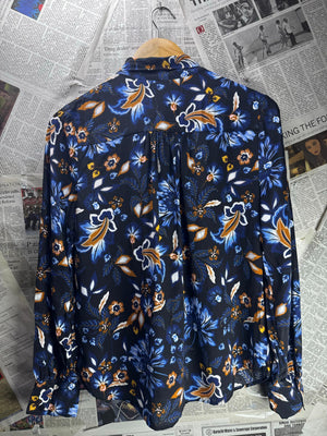 M&S® Medium | Bust: 19.5" | Floral | Shirt | B8 - 5722 - Genuine Maal