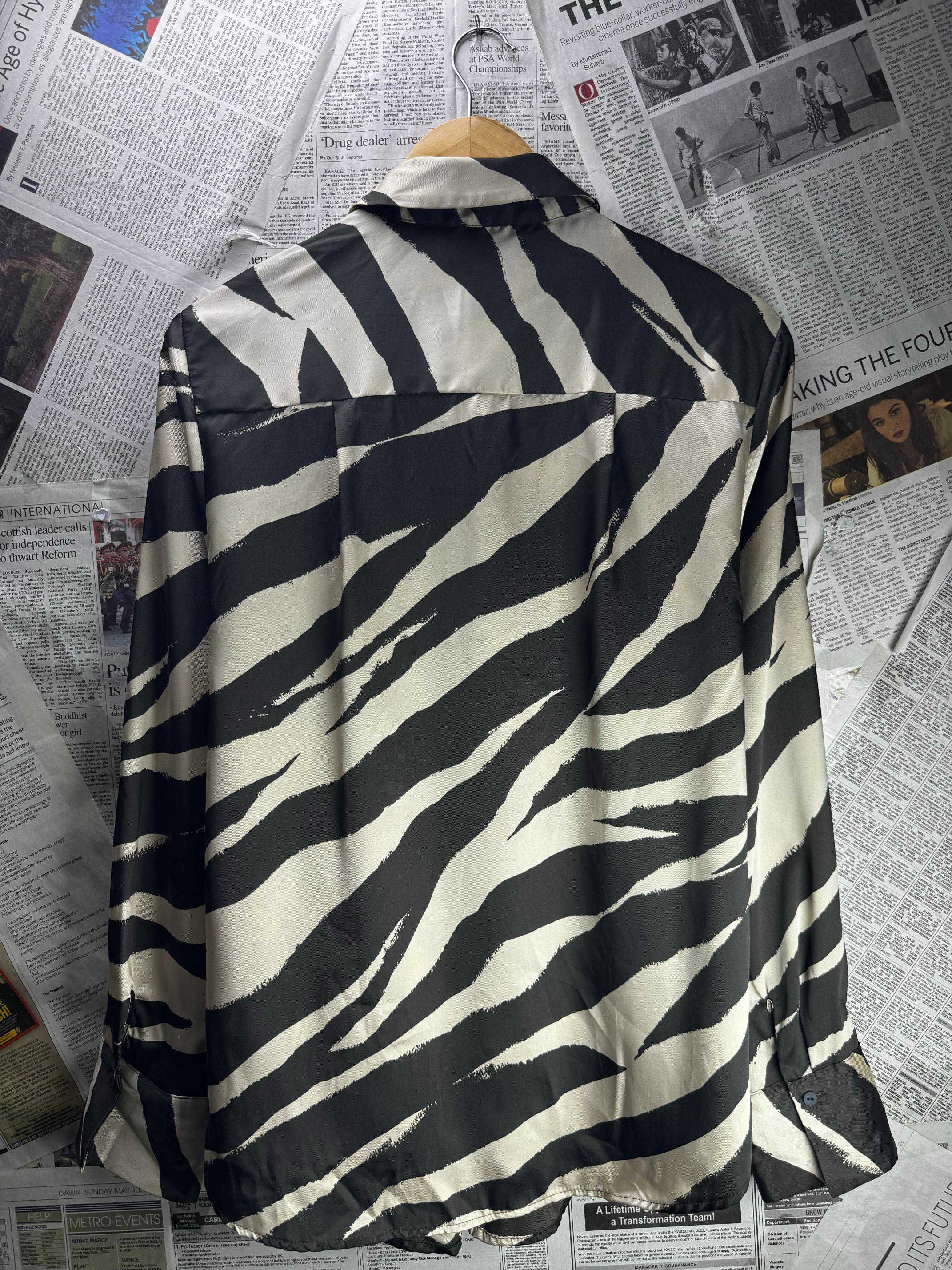 Primark® XS | Bust: 22" | Zebra Print | Shirt | B8 - 5732 - Genuine Maal