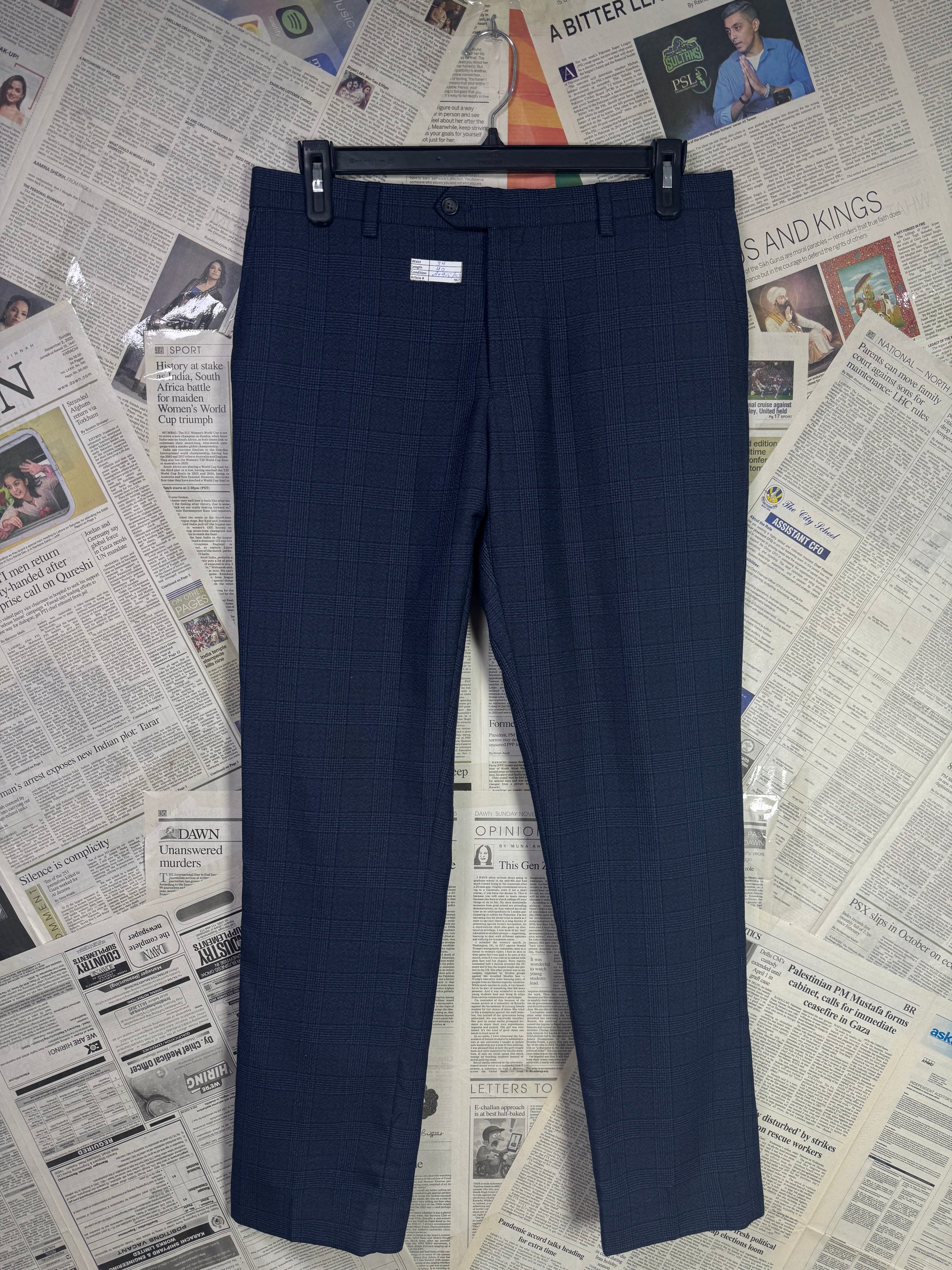 Next® Waist: 34" | Check | Pant | Poly - Viscose | Fit: Slim | 967 - Genuine Maal