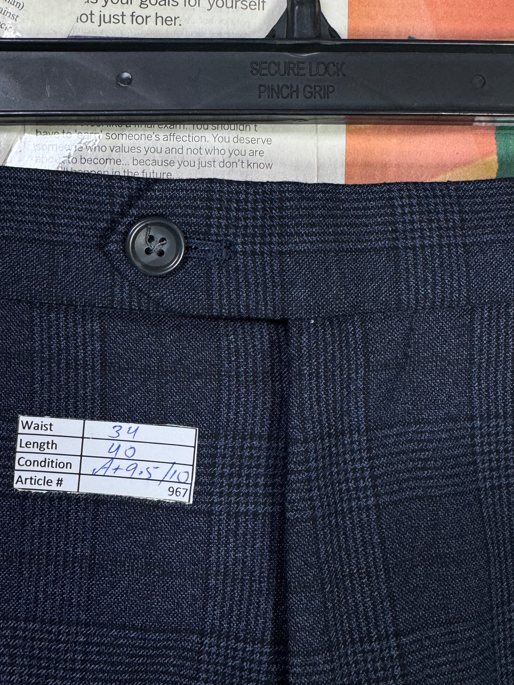 Next® Waist: 34" | Check | Pant | Poly - Viscose | Fit: Slim | 967 - Genuine Maal