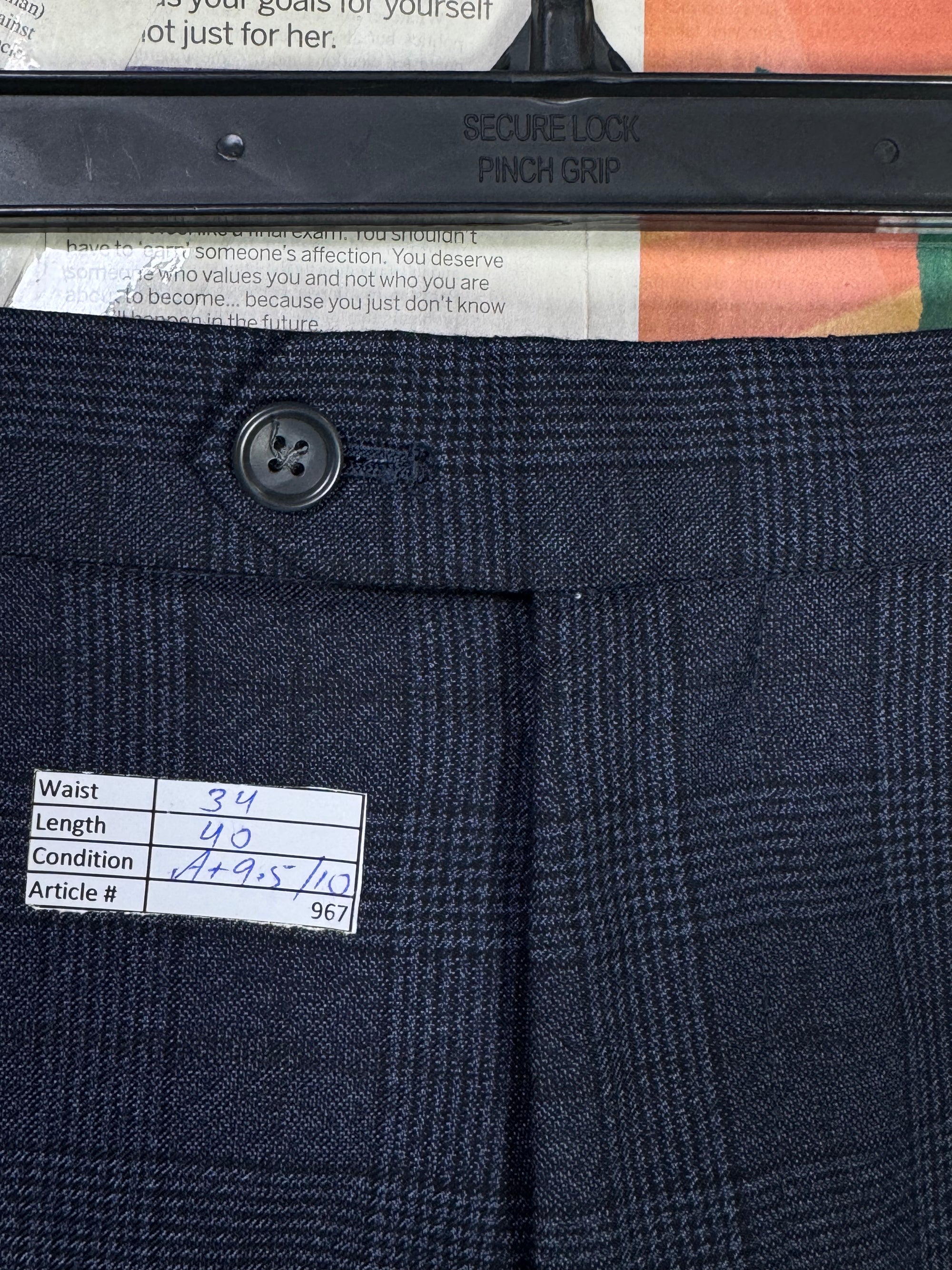 Next® Waist: 34" | Check | Pant | Poly - Viscose | Fit: Slim | 967 - Genuine Maal