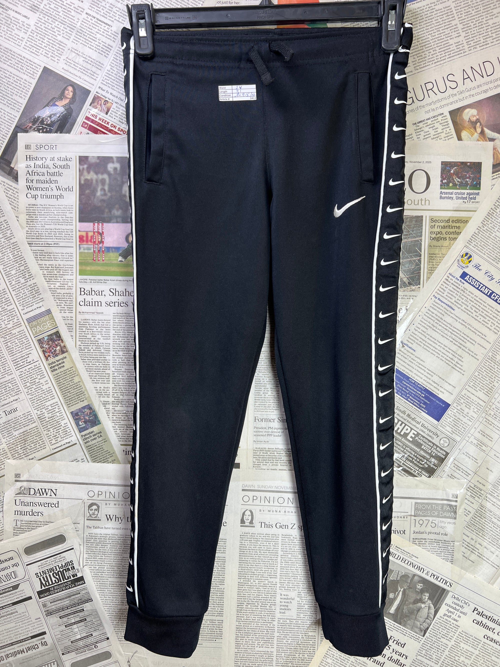 N*ke® Waist: 24" | Black | Trouser | Stretch Lining | 2413 - Genuine Maal